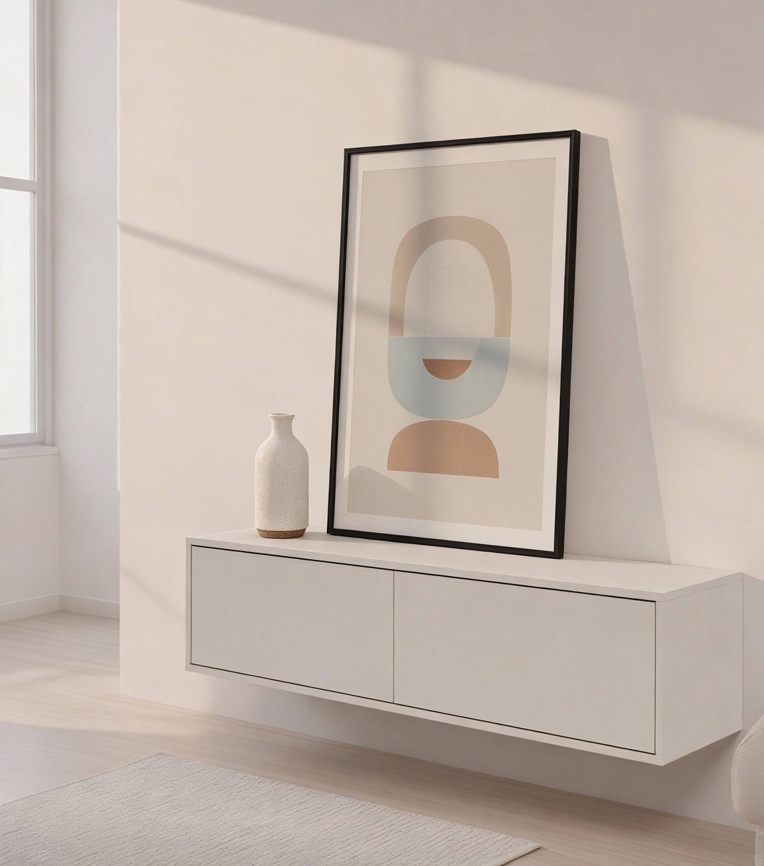 mokebo Sideboard Das Schwebende, TV-Board, Fernsehrschrank, Hängeboard, Fernsehtisch in kaschmir