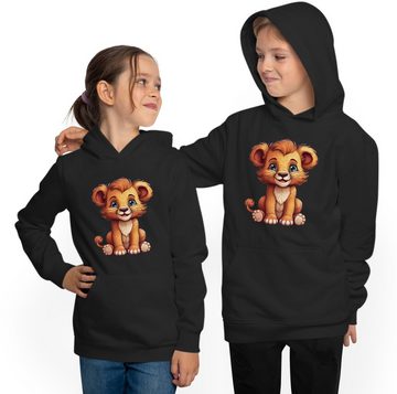 MyDesign24 Hoodie Kinder Kapuzen Sweatshirt - Baby Löwen Kinder Hoodie i267, Kapuzensweater mit Aufdruck