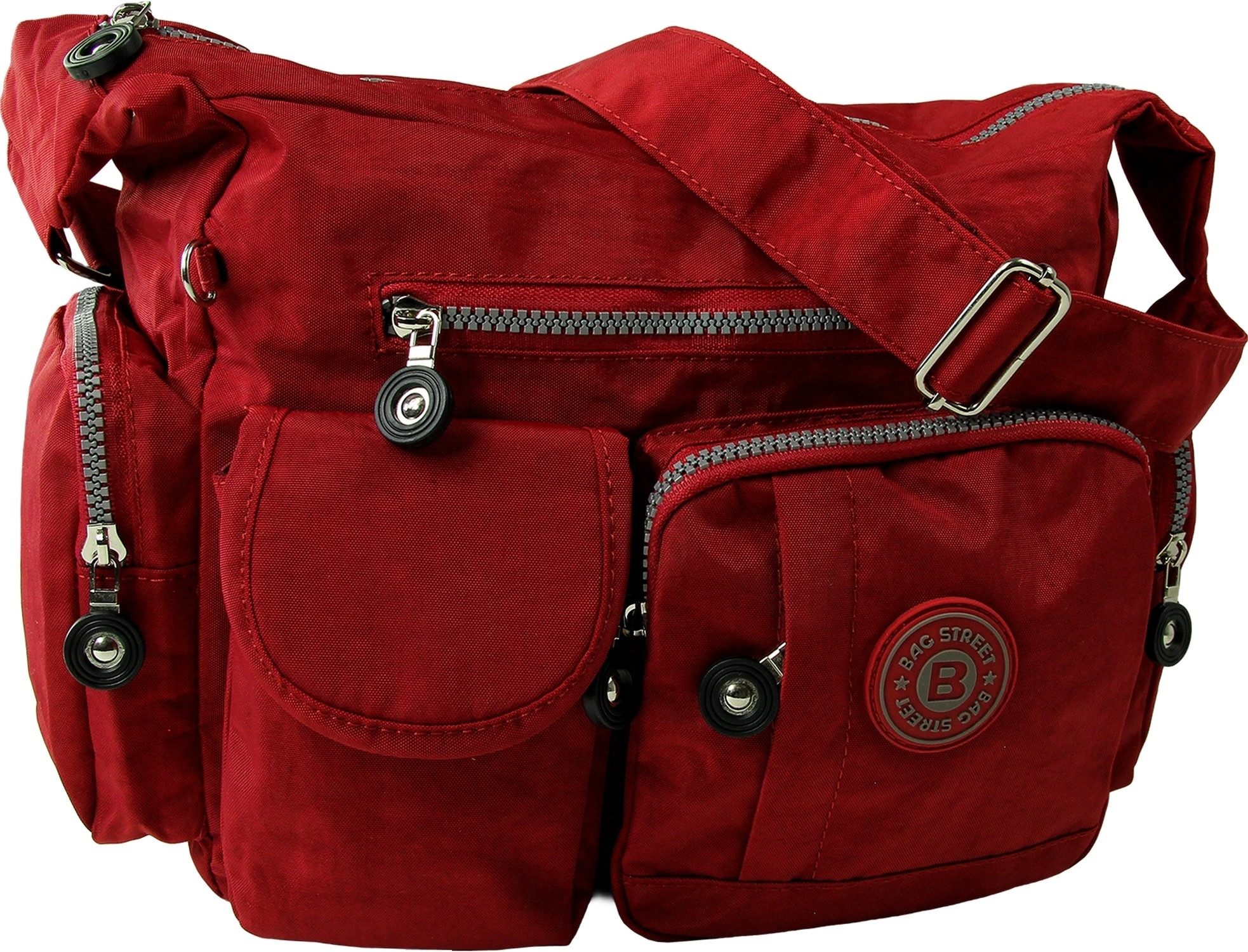 BAG STREET Schultertasche Bag Street Nylon rot Damen crossover (Schultertasche), Damen, Jugend Schultertasche Nylon, rot ca. 32cm x ca. 20cm