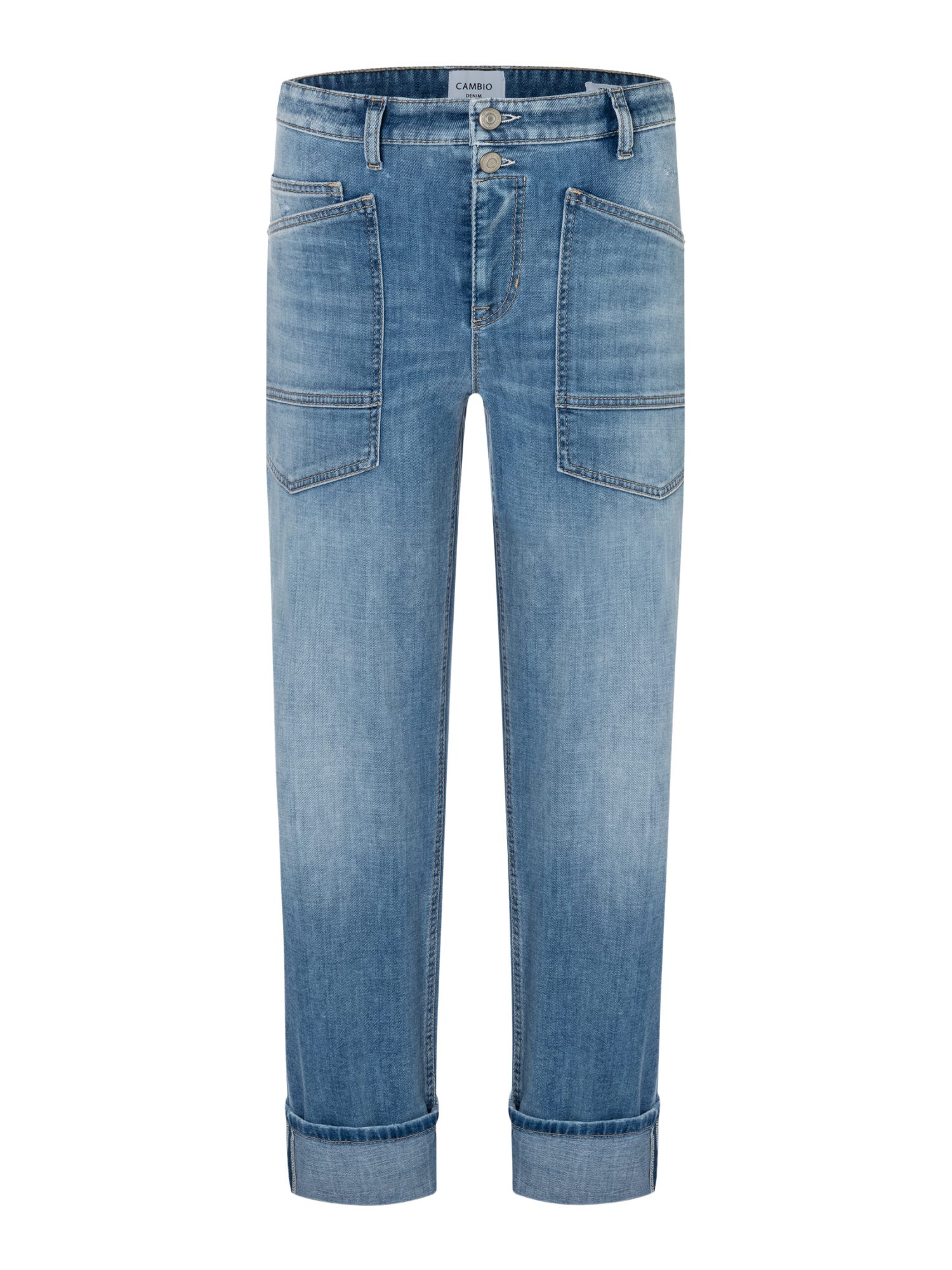 Cambio Stretch-Hose blau,Casual,Baumwolle,Unifarben,Regular Fit,Mittel