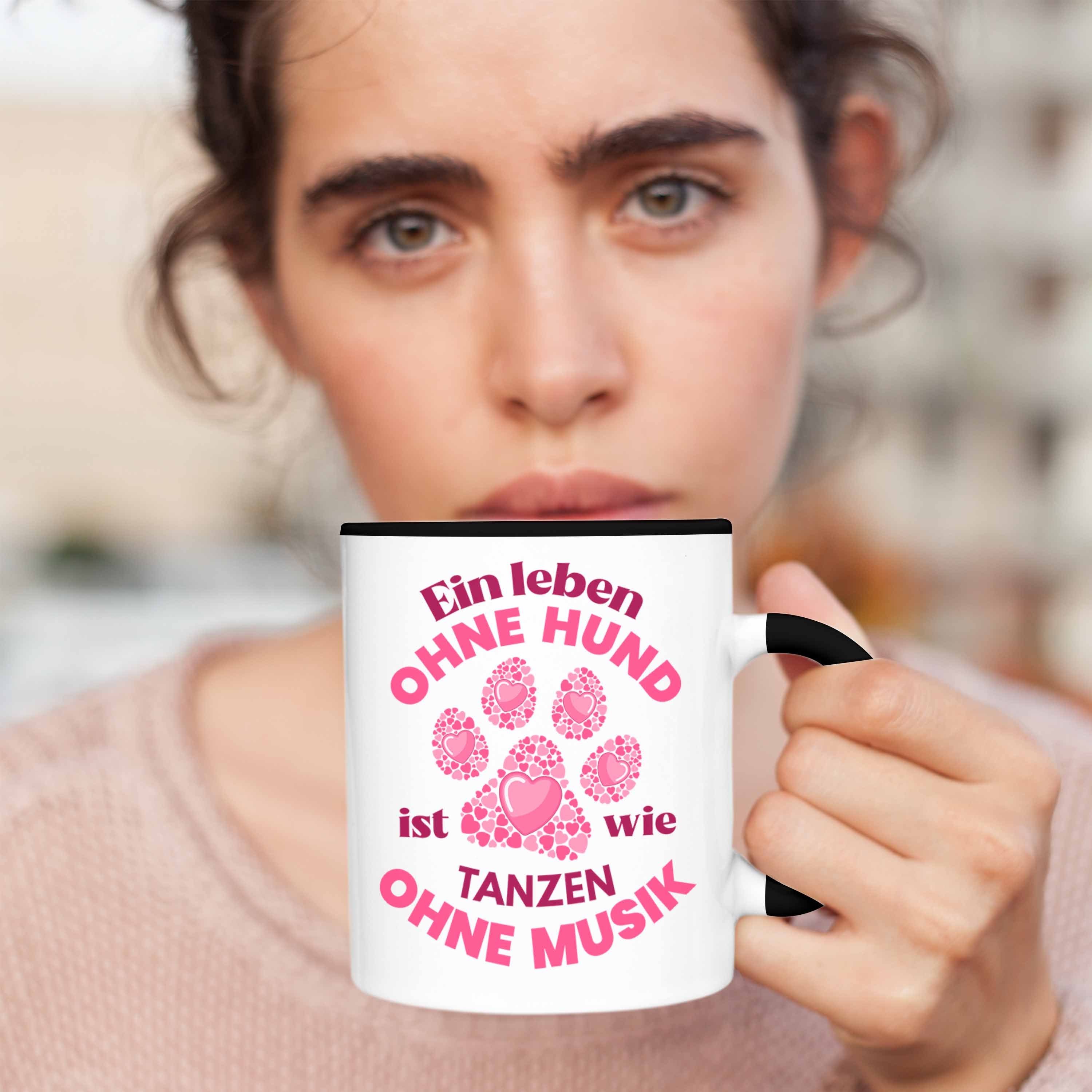 Hundebesitzerin Tasse - Trendation Hundemami Frauen Schwarz Kaffeetasse Geschenkidee Becher Hunde-Mama Trendation Tasse Geschenk