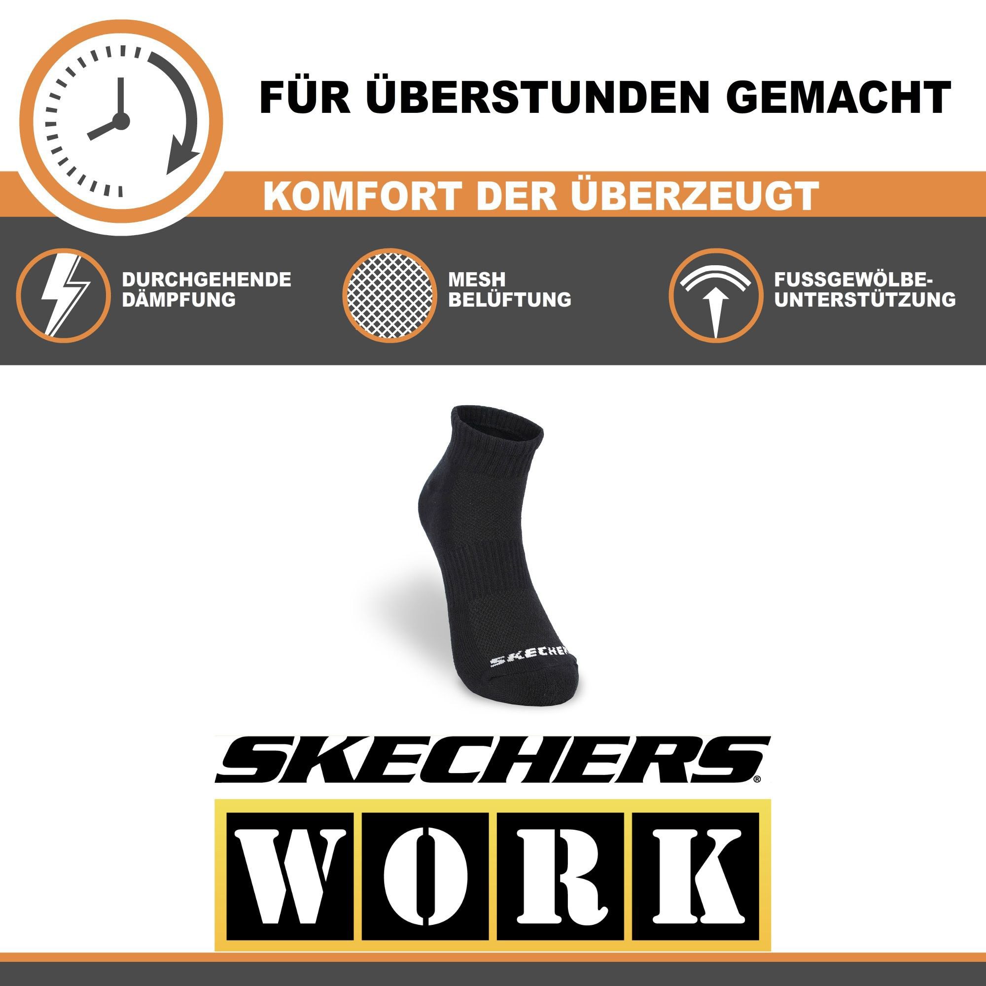 Skechers Socken für Damen und Herren Multi Pack - Mesh Belüftungstechnologie (5er, 10er, 15er und 20er Pack) Robustes Material und bequemer Tragekomfort - Gepolstertes Fußbett