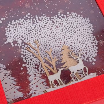Idena Geschenkbox Idena Geschenkbox 3D rot Weihnachten 21cm FSC-Mix