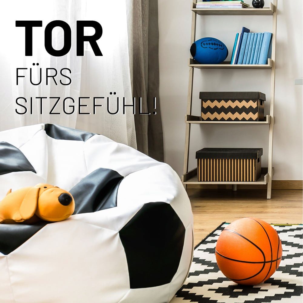 Lumaland Sitzsack Luxury Fußball gaming Sitzkissen Bodenkissen, Fußballoptik