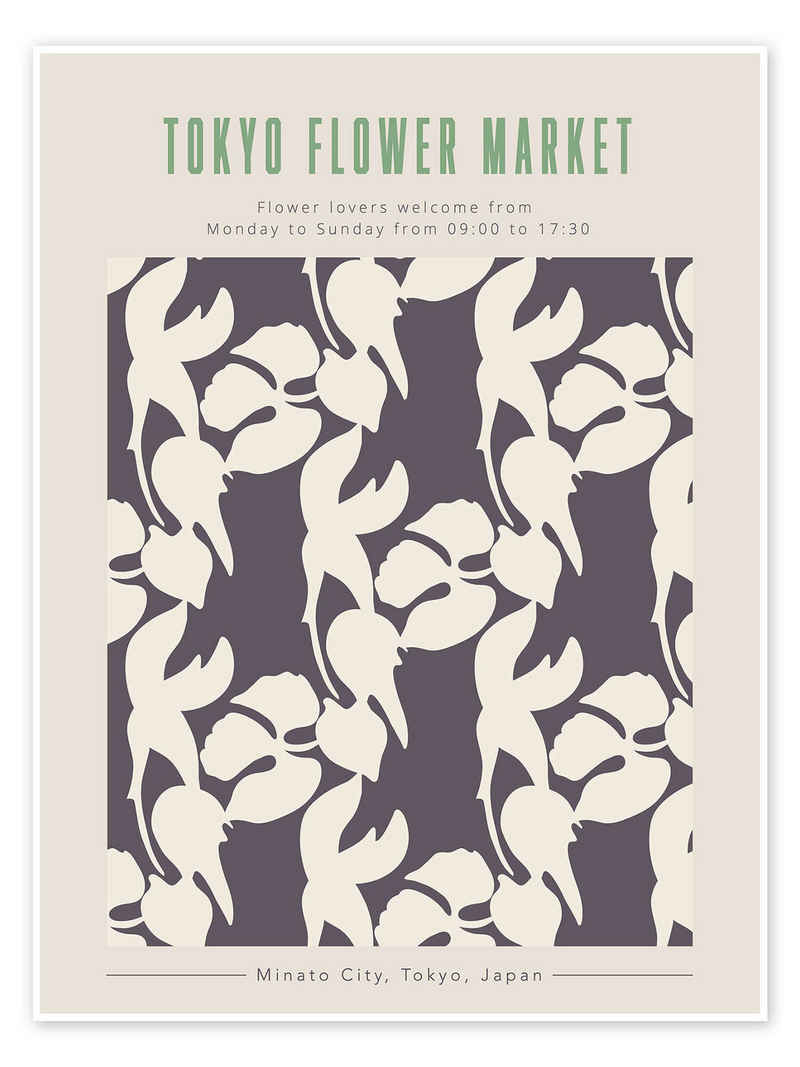 Posterlounge Poster Exhibition Posters, Tokyo Flower Market II, Wohnzimmer Modern Grafikdesign