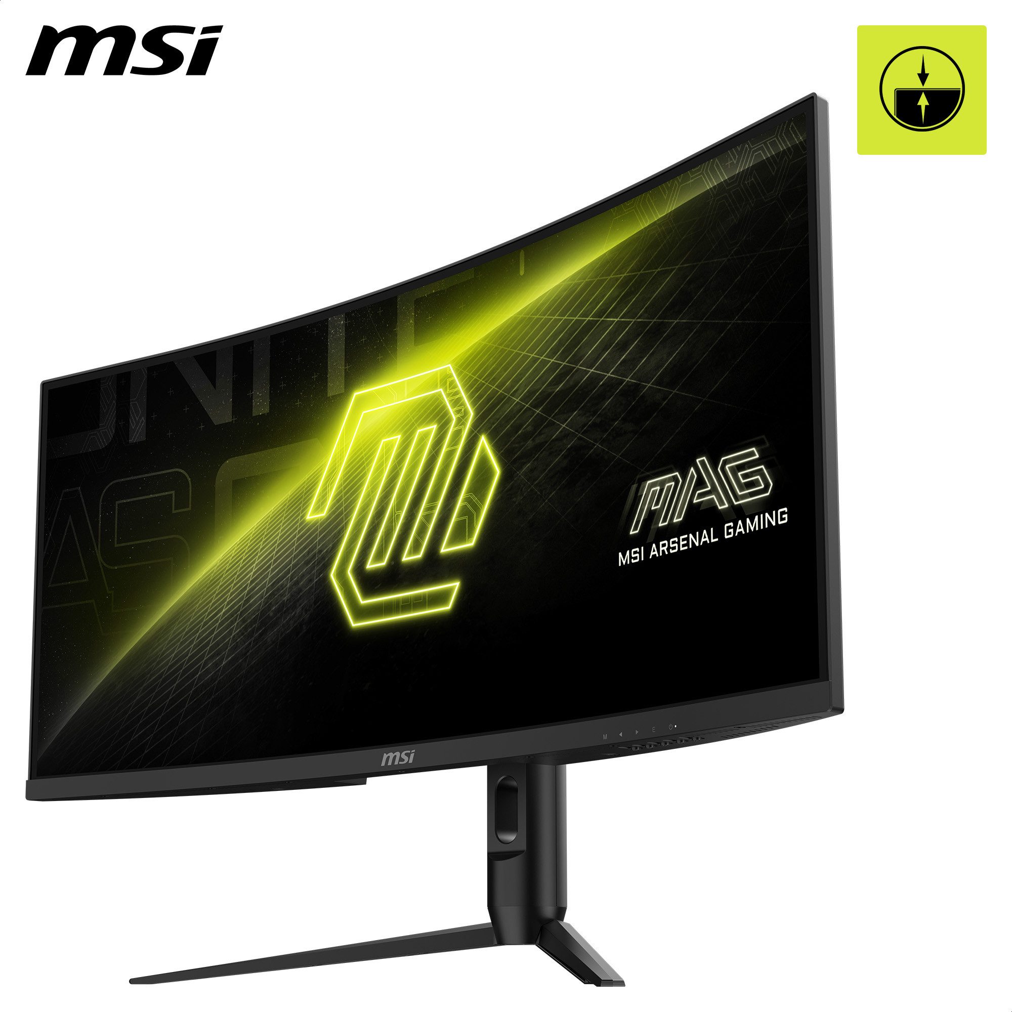 MSI MAG 342CQR Curved-Gaming-Monitor (86 cm/34 ", 3440 x 1440 px, UWQHD, 1 ms Reaktionszeit, 180 Hz, VA LED, 3 Jahre Herstellergarantie, höhenverstellbar)