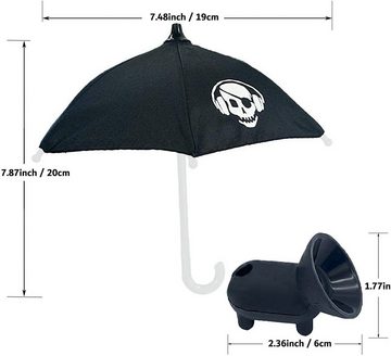 XDeer Handy-Regenschirm für Sonnenschirm – Mini-Regenschirm für Handy mit universell verstellbarem Schweinchen-Saugnapf-Ständer, blendfreier Handy-Sonnenschutzhalter für den Außenbereich Handy-Halterung