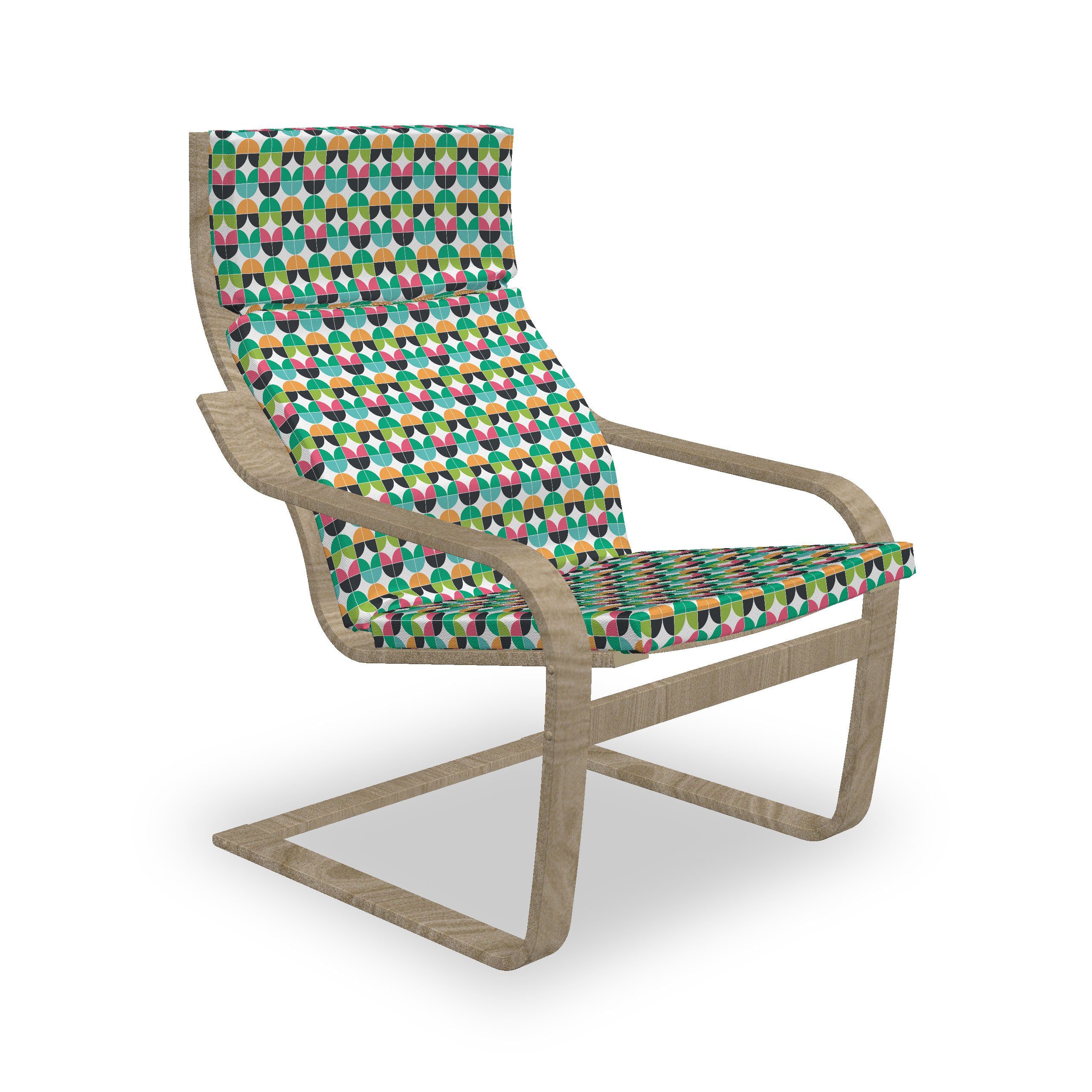 Abakuhaus Stuhlkissen Sitzkissen mit Stuhlkissen mit Hakenschlaufe und Reißverschluss, Bunt Geometrisches Blatt Art Motiv
