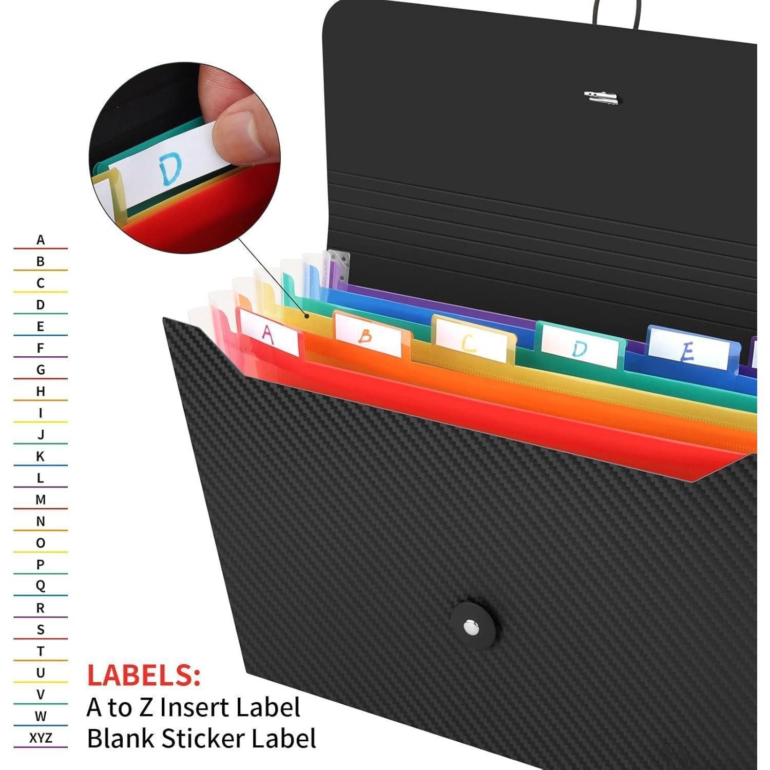 LuxusKollektion Fächermappe Dokumententasche A4 13 Fächer Kunststoff Ordnungsmappe 7 Fächer 2.0