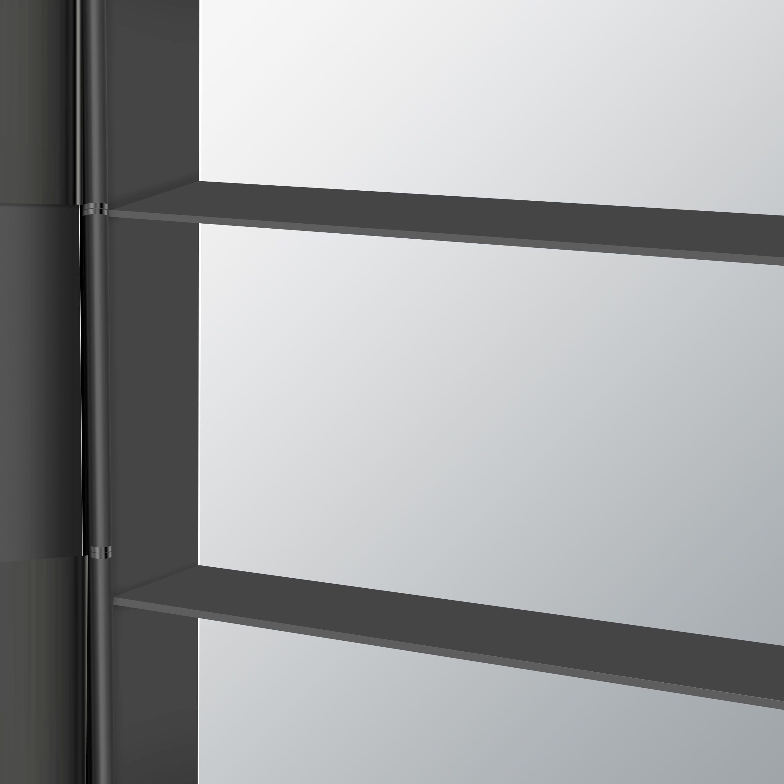 Talos Badezimmerspiegelschrank Talos Black Linea austauschbare LED-Beleuchtung, 60x70cm
