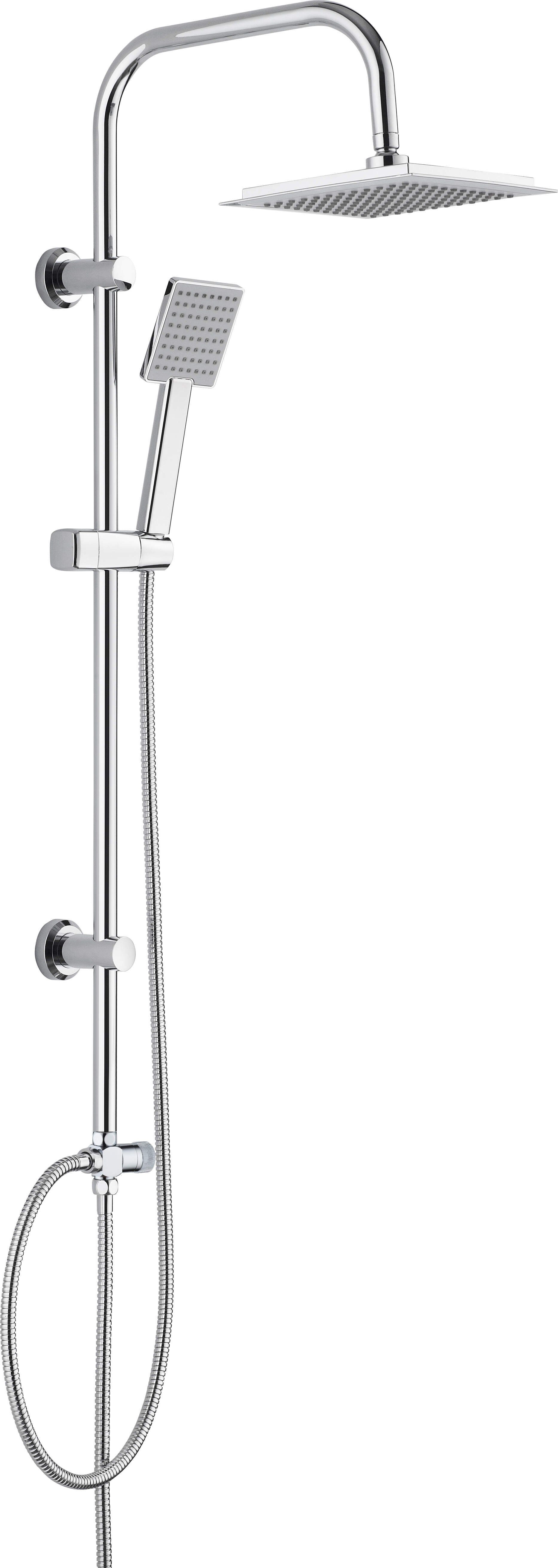 Duscharmatur Duschsystem, 1-Funktion, Quadrat, Chrom
