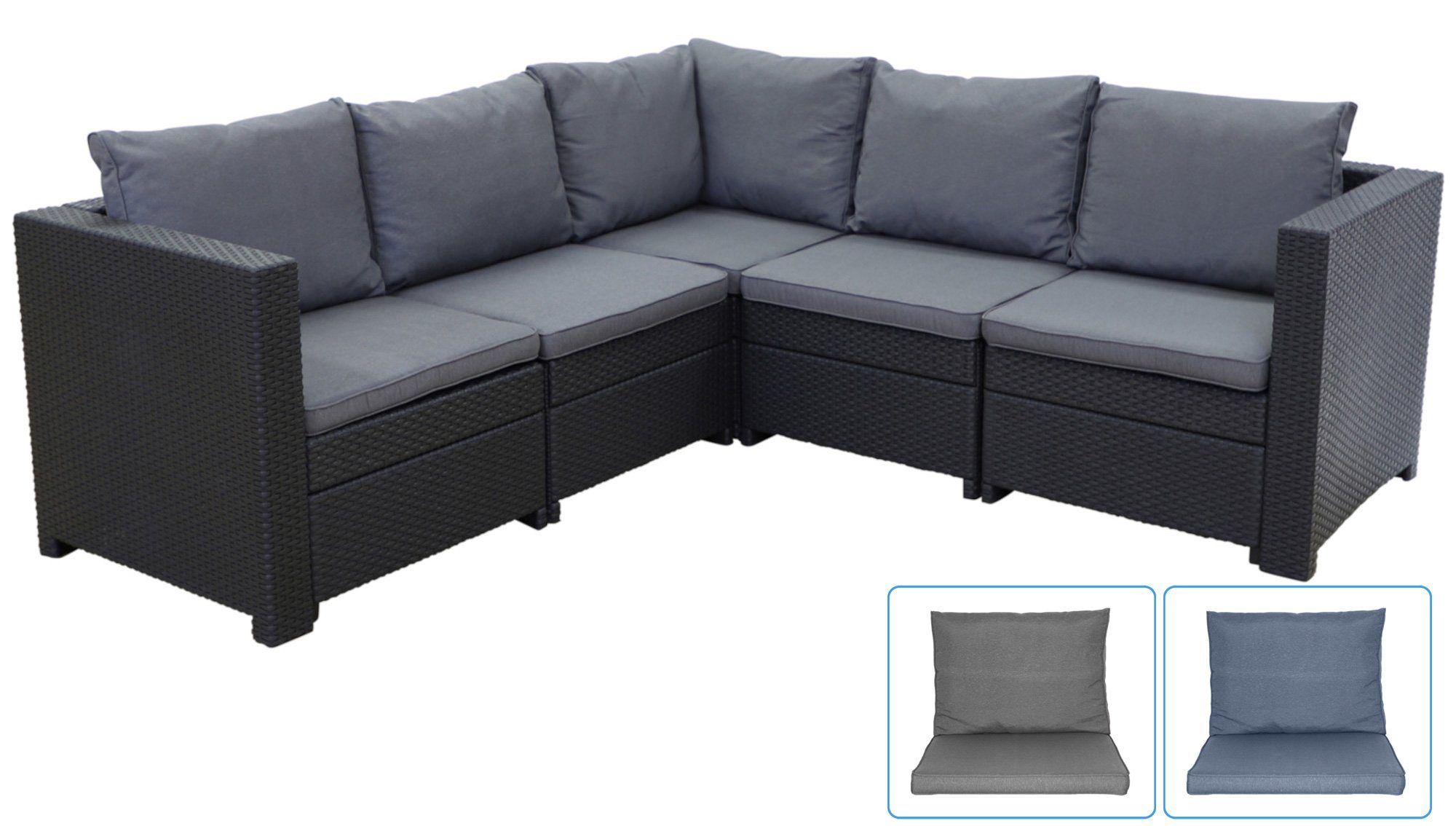 Keter Gartenlounge-Set Provence Eck-Sofa anthrazit, Outdoor, Wetterfest