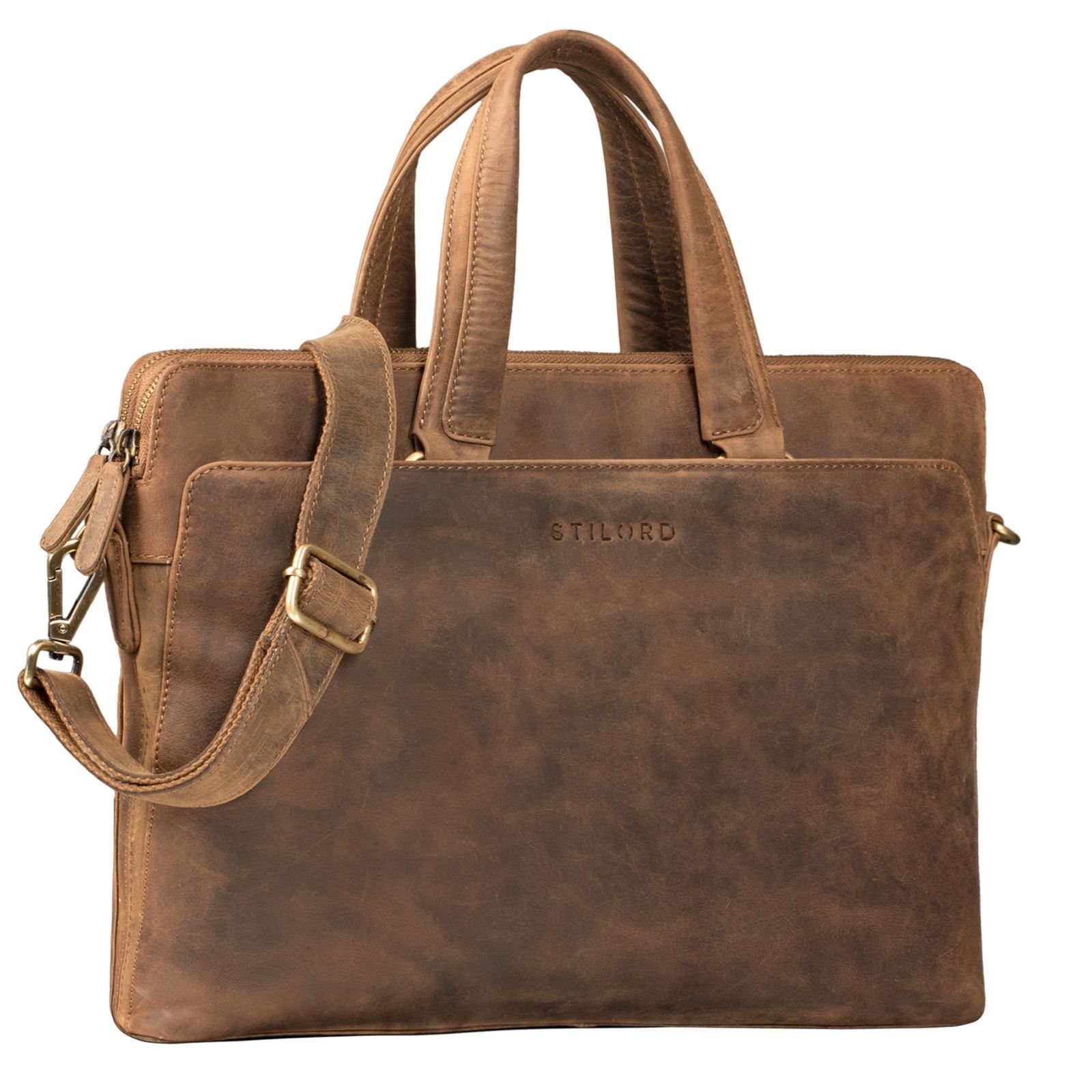 STILORD Handtasche "Kylie" Business Ledertasche Damen mittel - braun | Handtaschen