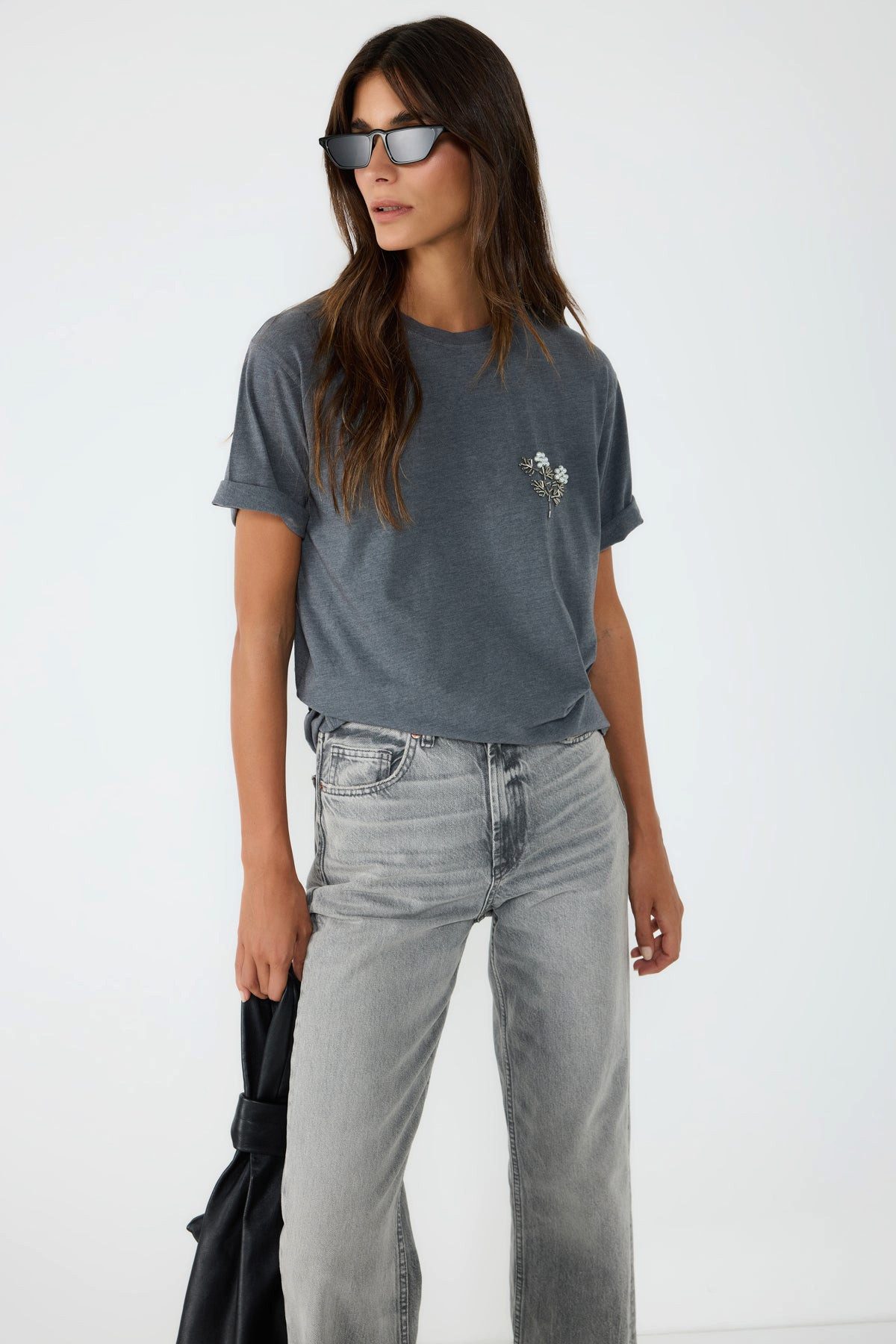 T-Shirt T-Shirt mit Rundhalsausschnitt und lockerer Passform