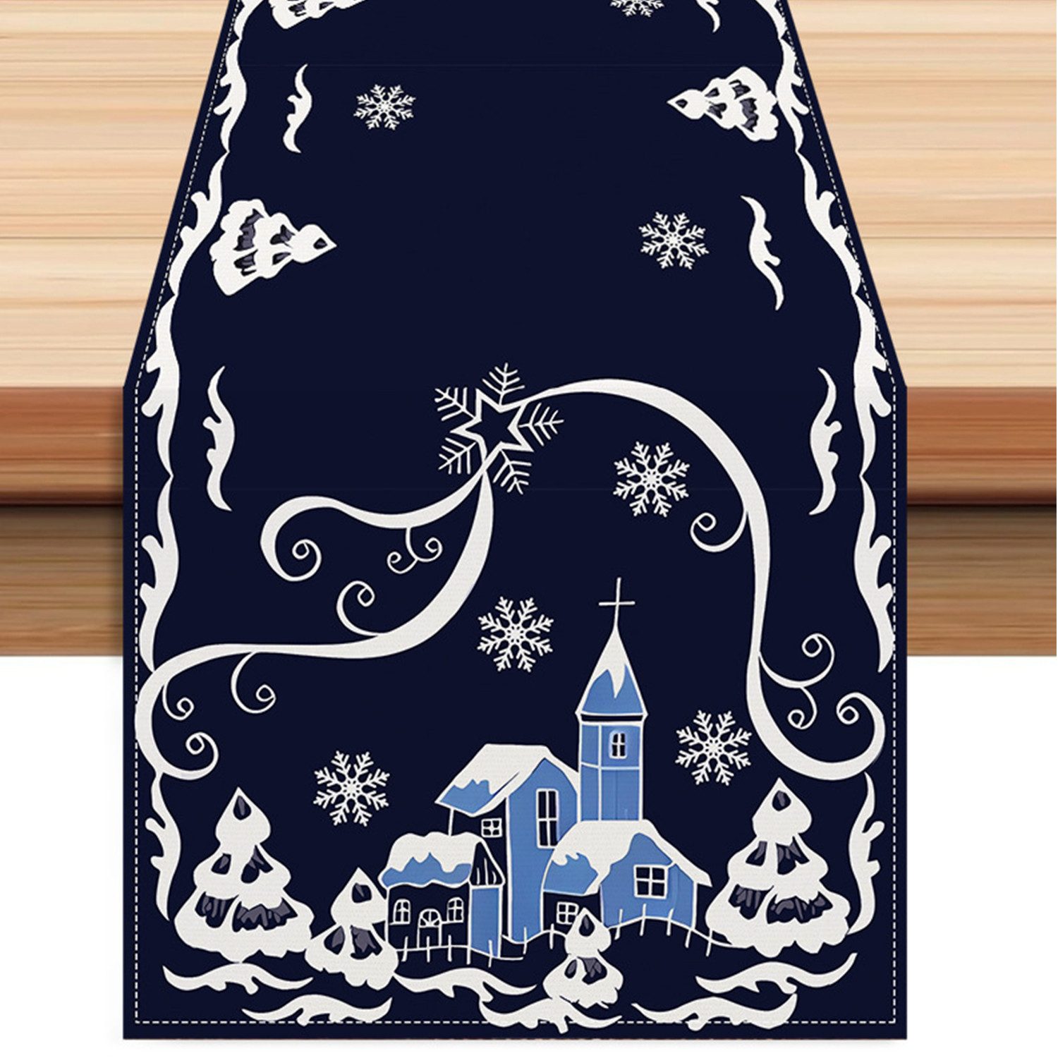 LAPAPRO Вузькі скатертини Weihnachtlicher Leinen Вузькі скатертини mit Druck Festliche Tischdekoration