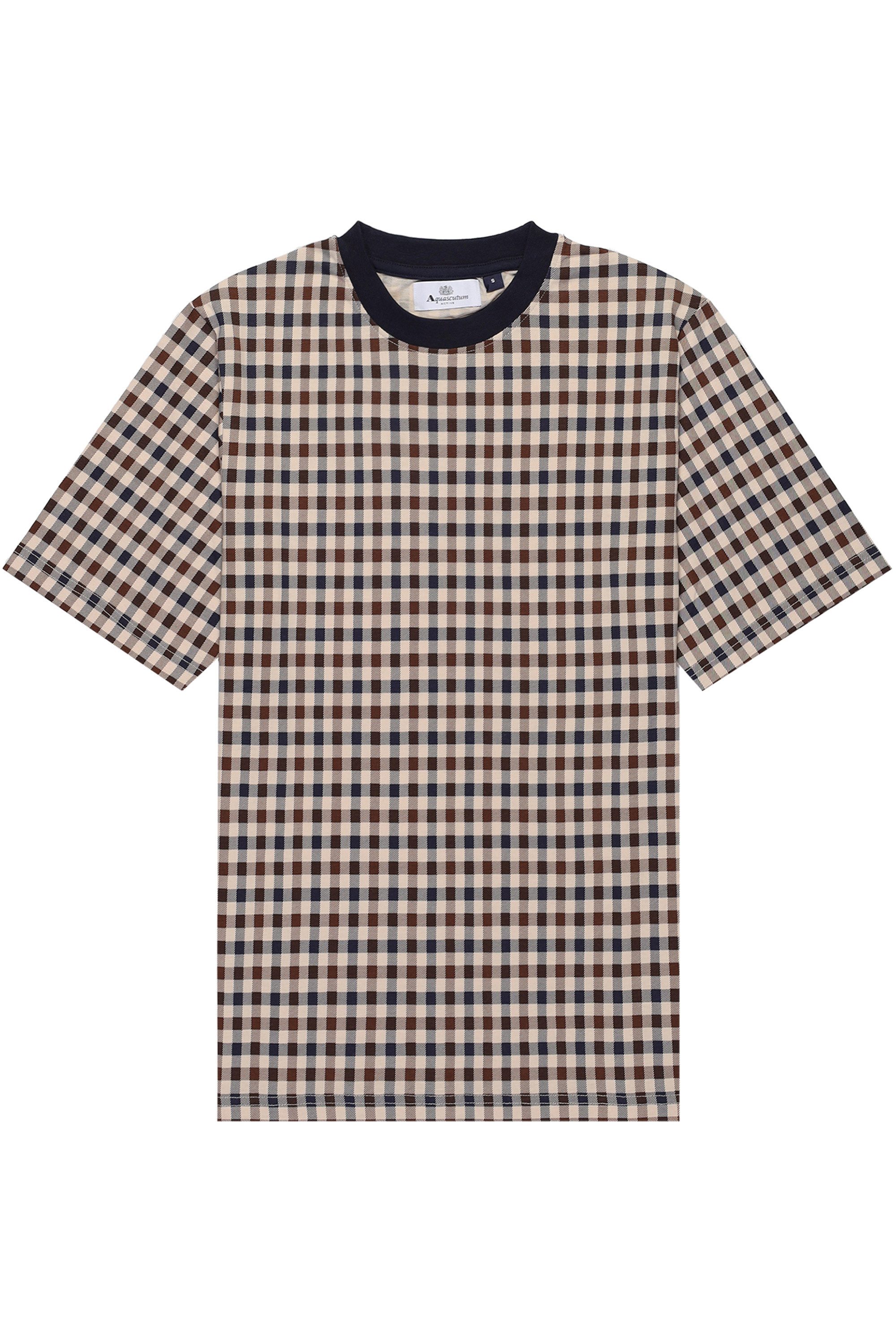 Aquascutum Active T-Shirt ACTIVE CLUB CHECK T-SHIRT Herren T-Shirt Herren, leichtes Kurzarmshirt, Karohemd, Outdoor, Sale