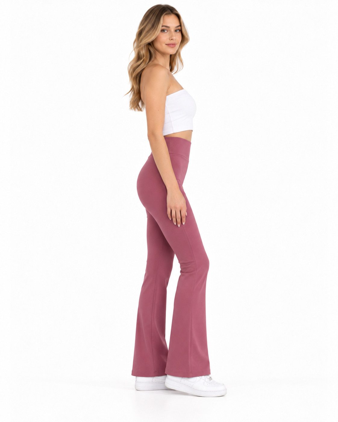 fashionshowcase Schlaghose Damen Scuba Hose High Waist elastisch für Yoga Freizeit & Abendmode Knitterfrei, Bequem & Figurbetont – Bild 4 von 5