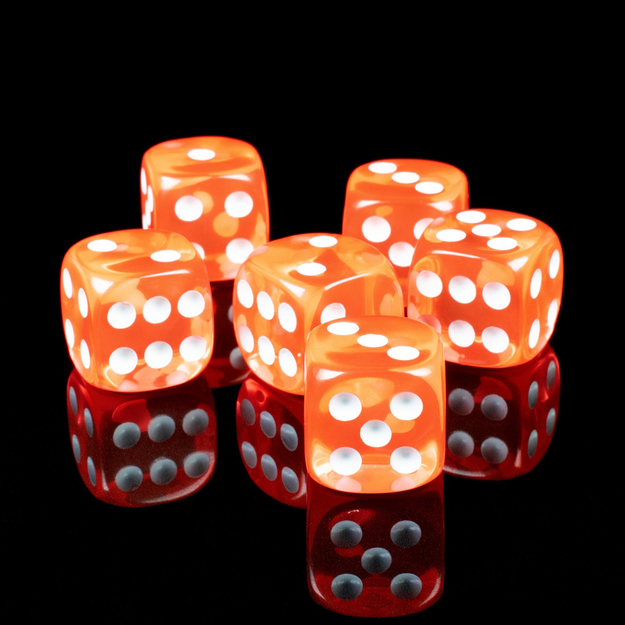 SHIBBY Spielesammlung Acryl-Würfelset 6x W6, ca. 1,5 cm – für D&D, Pen&Paper & Brettspiele, W6 Würfel