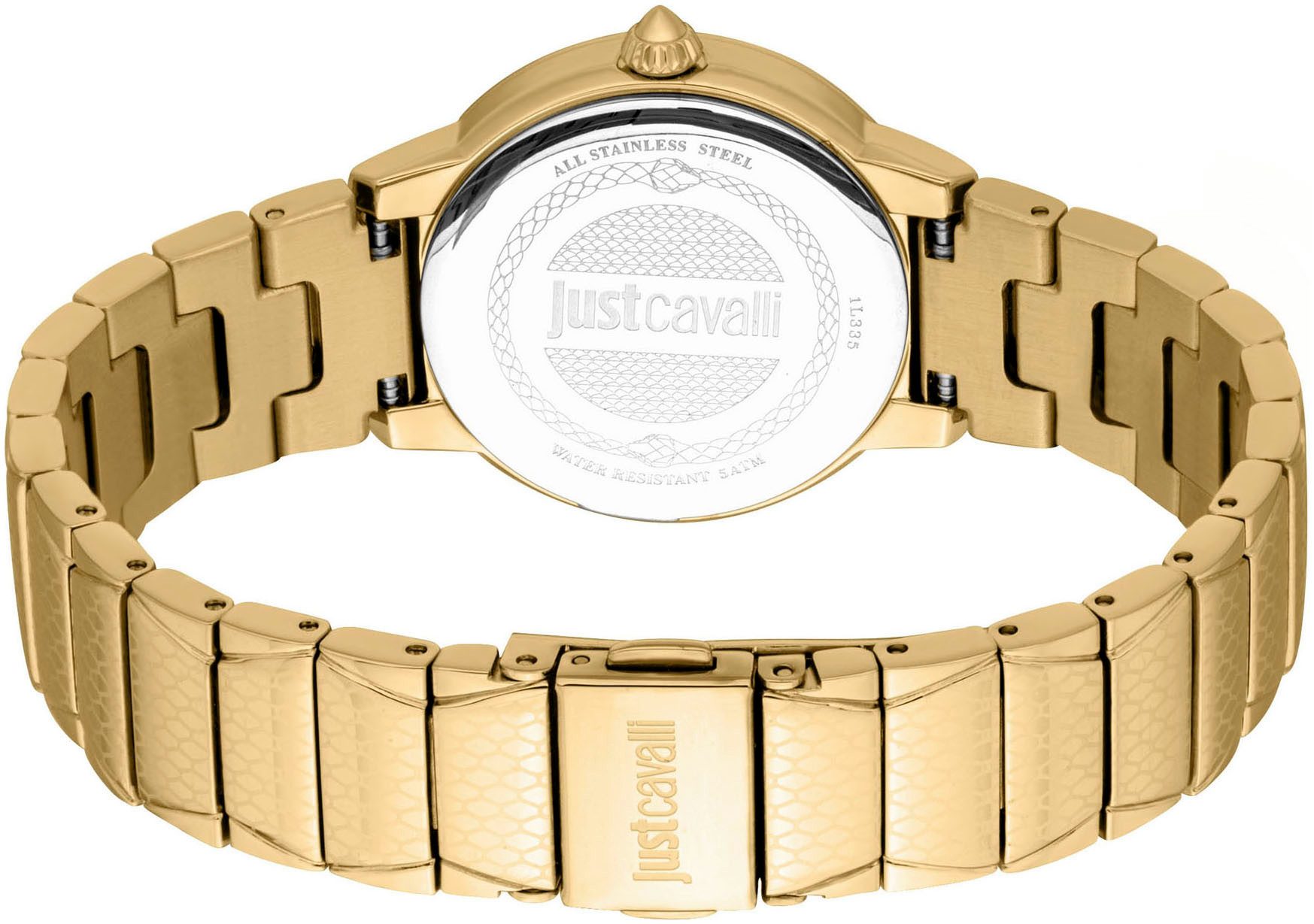 Just Cavalli Time Quarzuhr Animalier JC1L335M0025, Armbanduhr, Damenuhr, Kristallsteine, analog, Edelstahlarmband