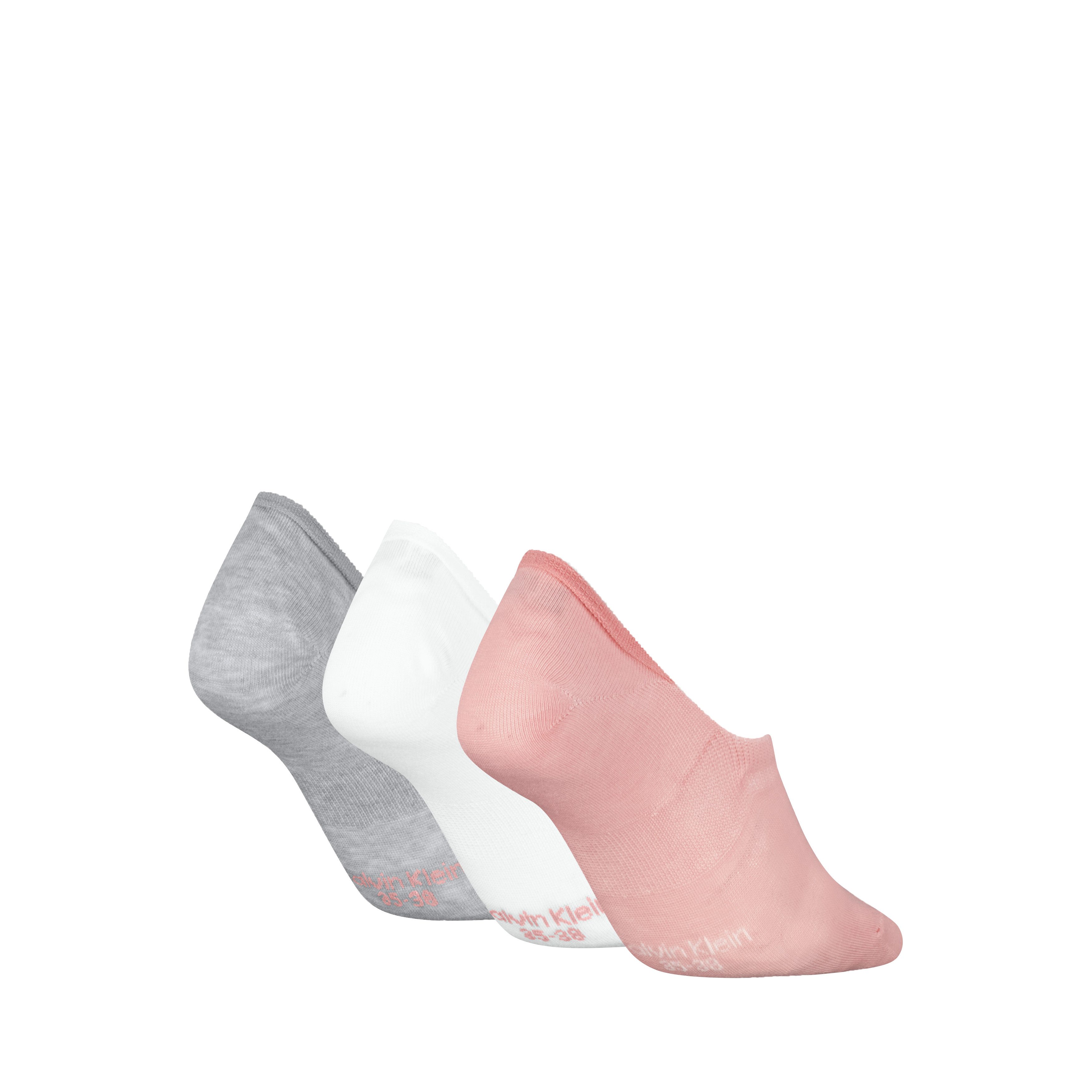 Calvin Klein Füßlinge CK WOMEN FOOTIE MC (3 Paar) Antirutsch Noppen im Fersenbereich, Cotton-Mix, elastisch