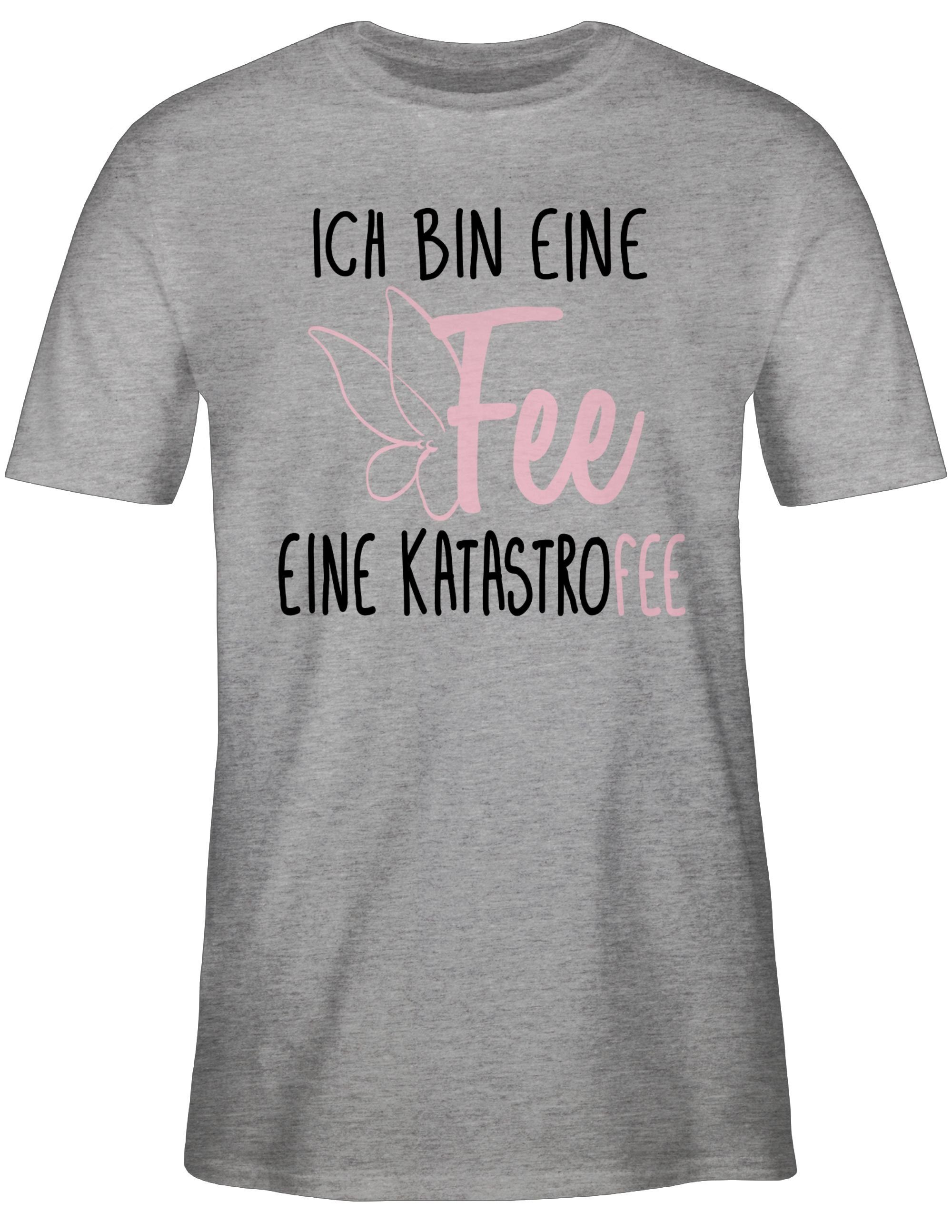 mit Shirtracer Ich eine bin Fee 3 Sprüche Grau Spruch Statement meliert T-Shirt