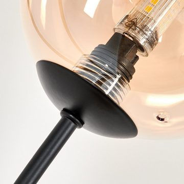 hofstein Stehlampe Stehlampe aus Metall/Glas in Schwarz/Bernstein, ohne Leuchtmittel, Leuchte mit Glasschirmen (12cm), dimmbar, 6xG9, ohne Leuchtmittel