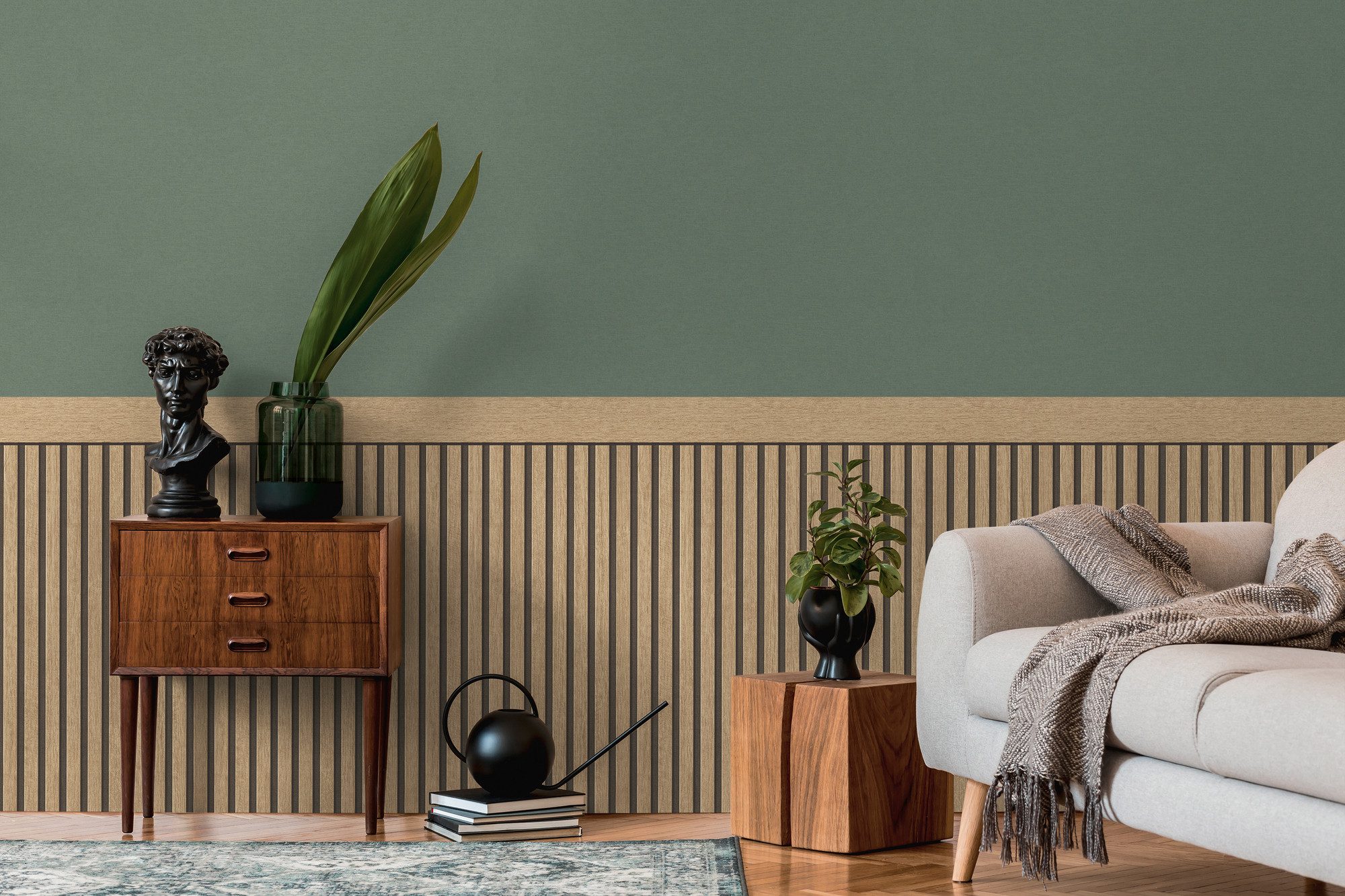 living walls Vliestapete Wallpanel Tapete Wandpaneele Mustertapete Holzpaneele Natur, strukturiert, matt, (1 St), Vliestapete Holz-Optik für Schlafzimmer Küche Wohnzimmer Wandpaneele