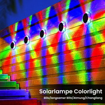 Daisred Wandleuchte Farblicht Solarleuchte Wandleuchten Gartenlicht Dekorative für Außen, LED fest integriert, RGB-Farblicht, LED Wandlampe
