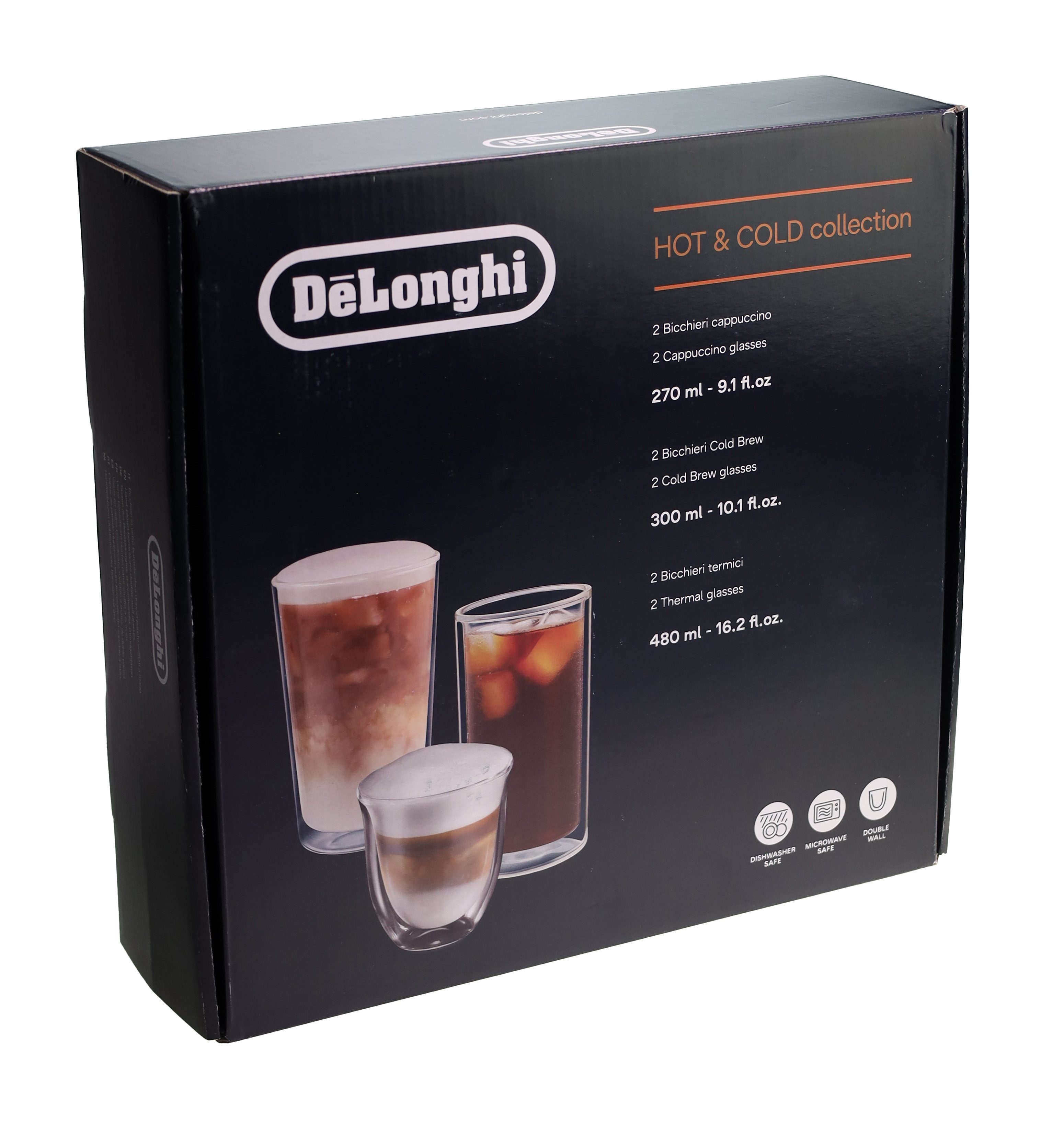 De'Longhi Gläser-Set Delonghi AS00004620 DLSC326 Hot&Cold Kollektion doppelwandige Thermogl
