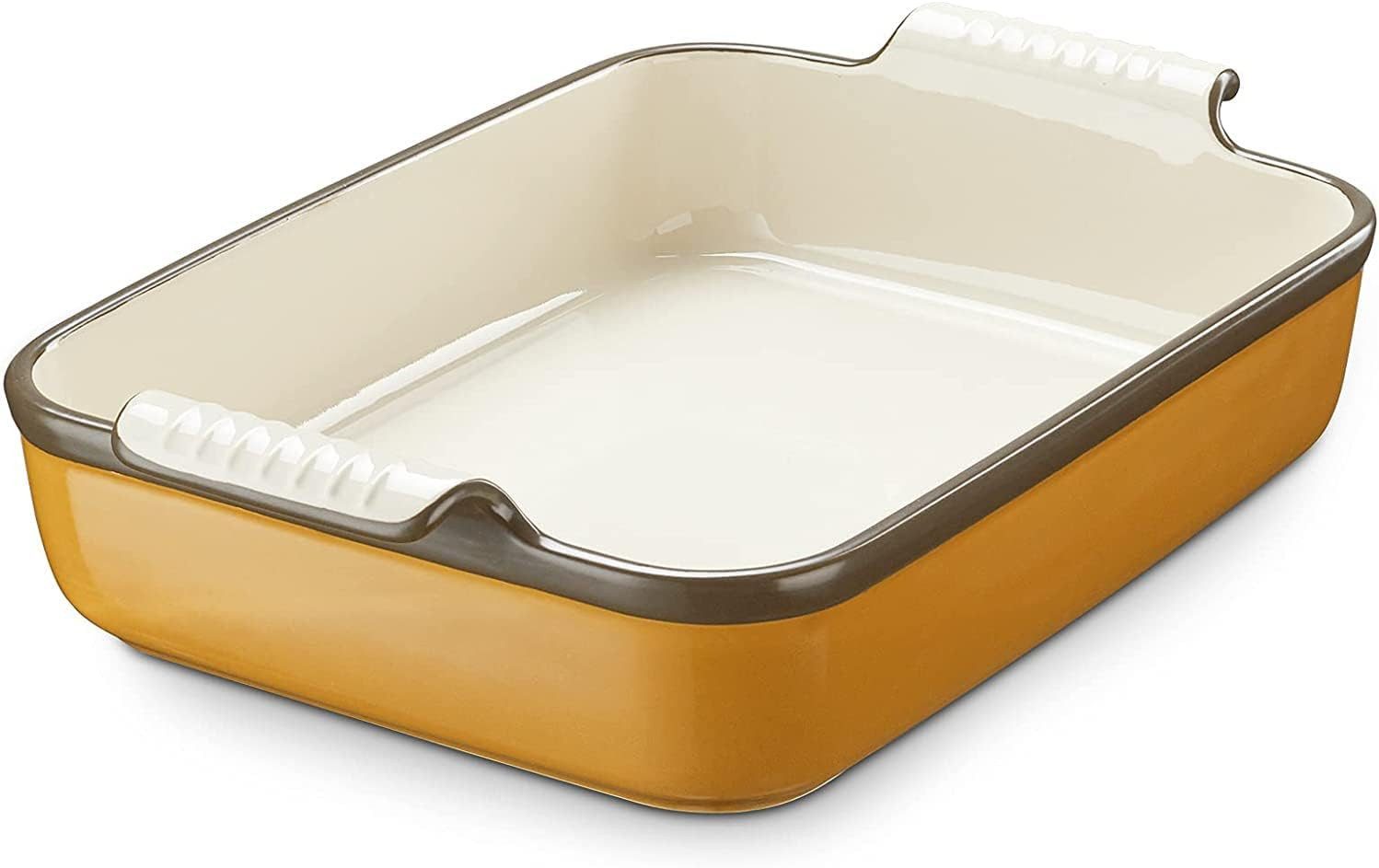 Auflaufform LIFVER Keramik Auflaufform 9x13 Zoll Lasagneform mit Griffen braun