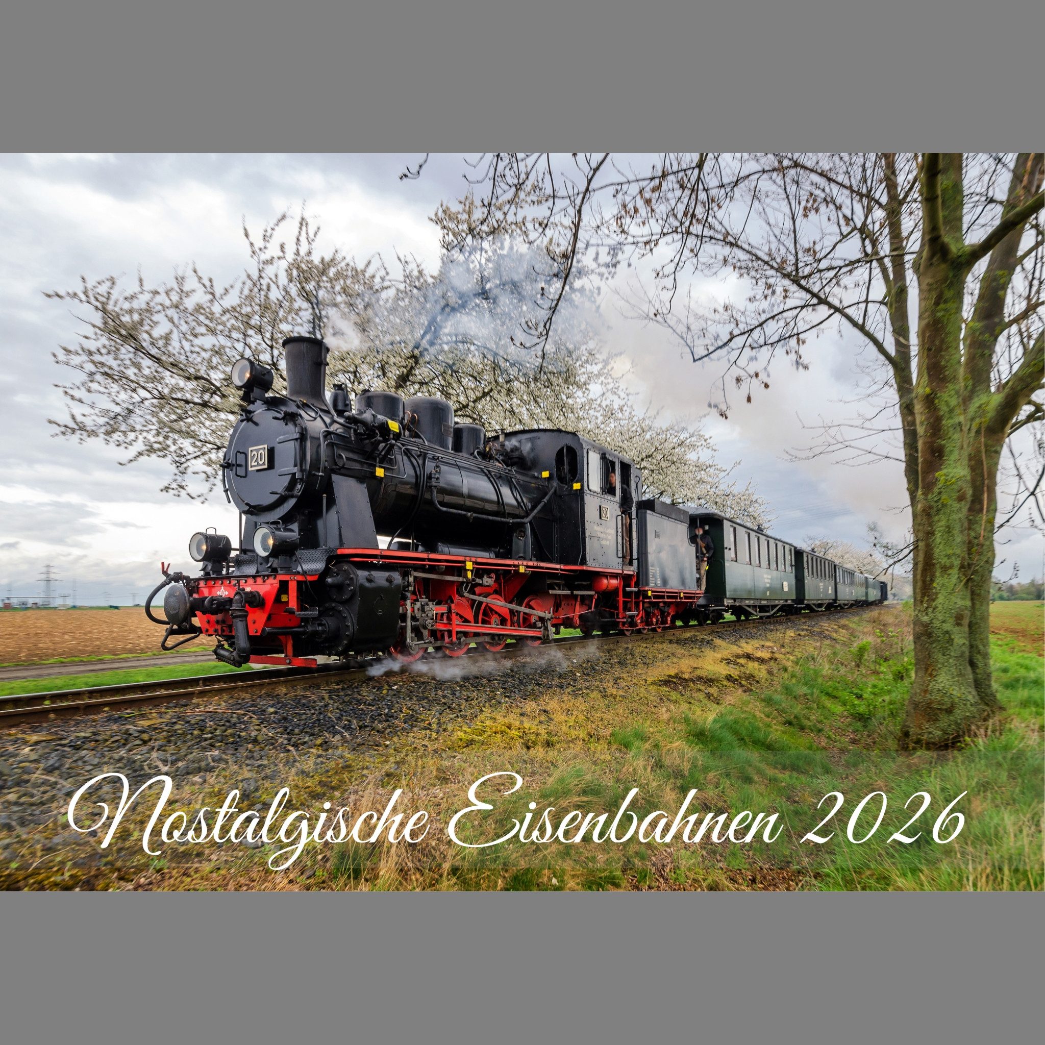 raxxa Wandkalender Nostalgische Eisenbahnen 2026 - quer