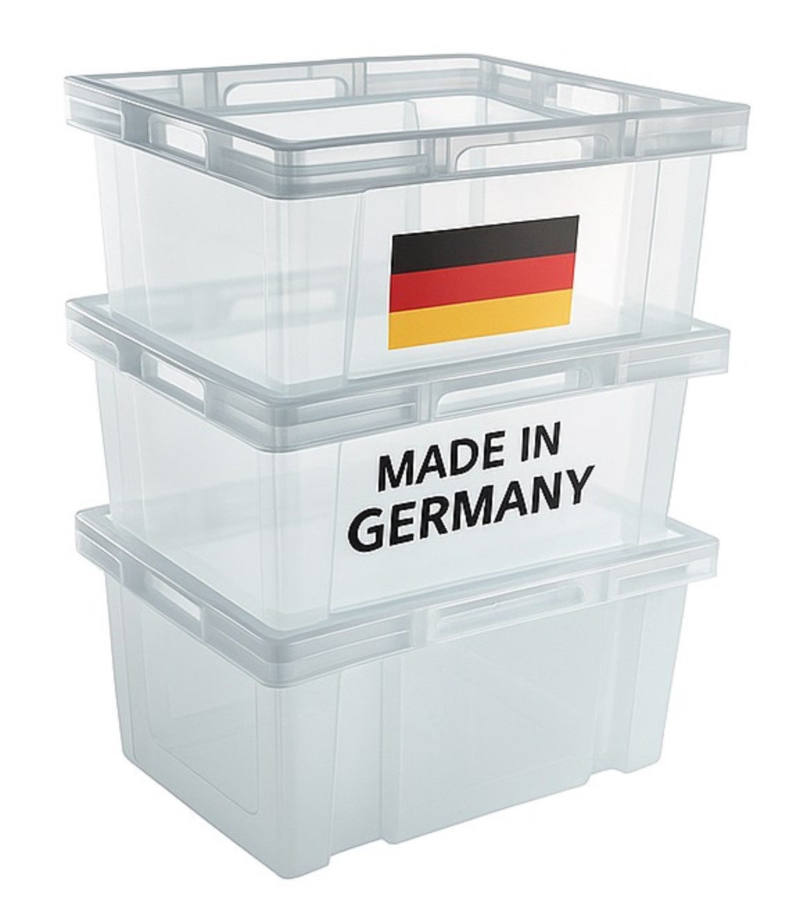 Stapelbox 3 er Set 26 Liter Kunststoff Boxen Euroboxen Plastik