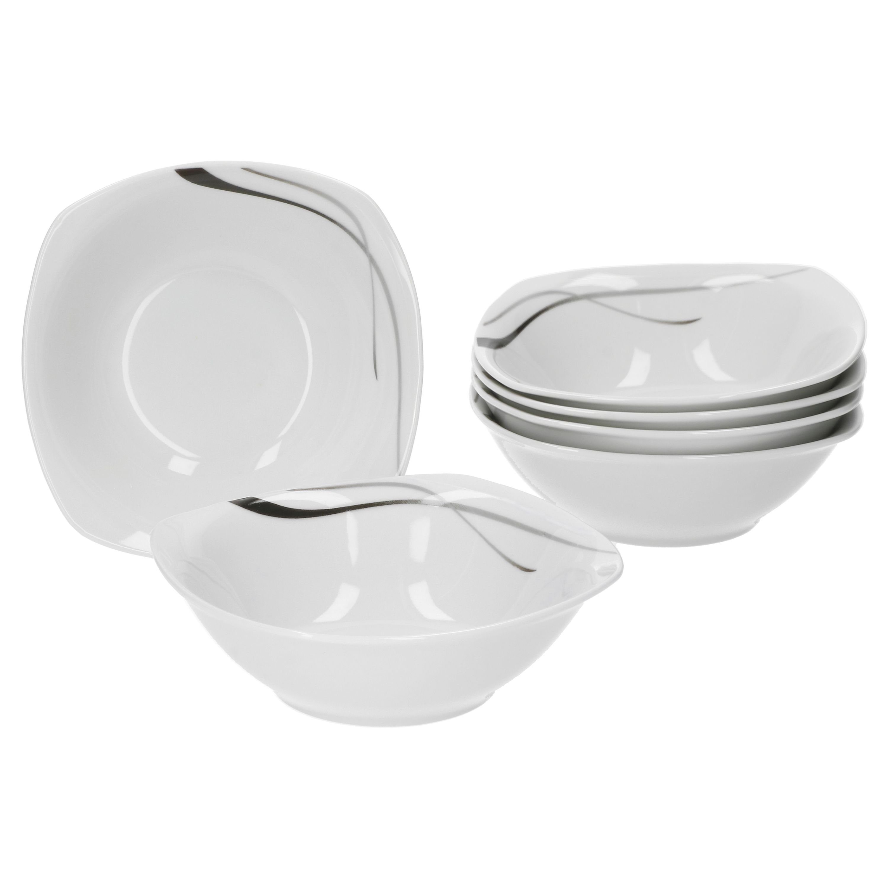 Müsli- Salatschale 14,4cm, Müslischale 6er Well van Silver Porzellan Night Set