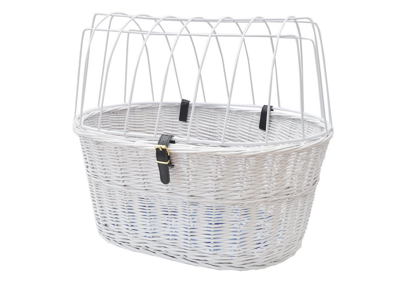 Aumüller Tierfahrradkorb Fahrrad-Tierkorb mit Halter, L: 52 cm, Gepäckträgermontage, Weiß bis 15 kg