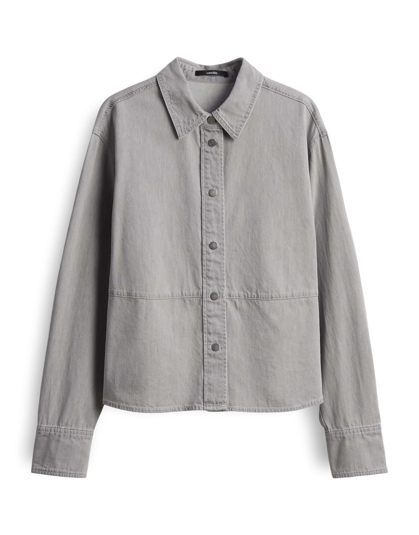 someday Jeansbluse Zapira bold Leichter Denim mit authentischer Waschung und Kellerfalte hinten