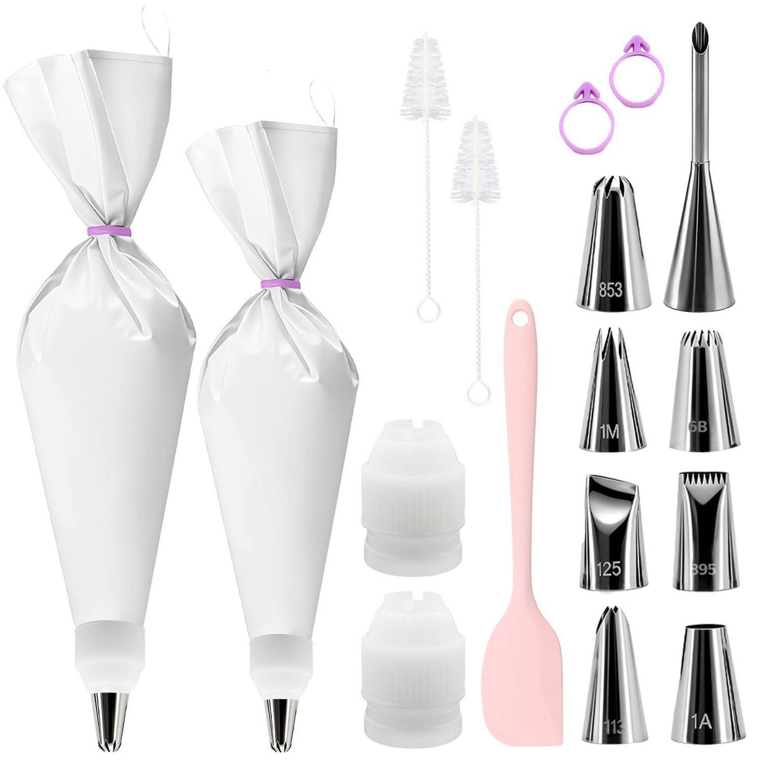 LuxusKollektion Spritzbeutel Spritzbeutel-Set 17-teilig Baumwolle 30/35cm