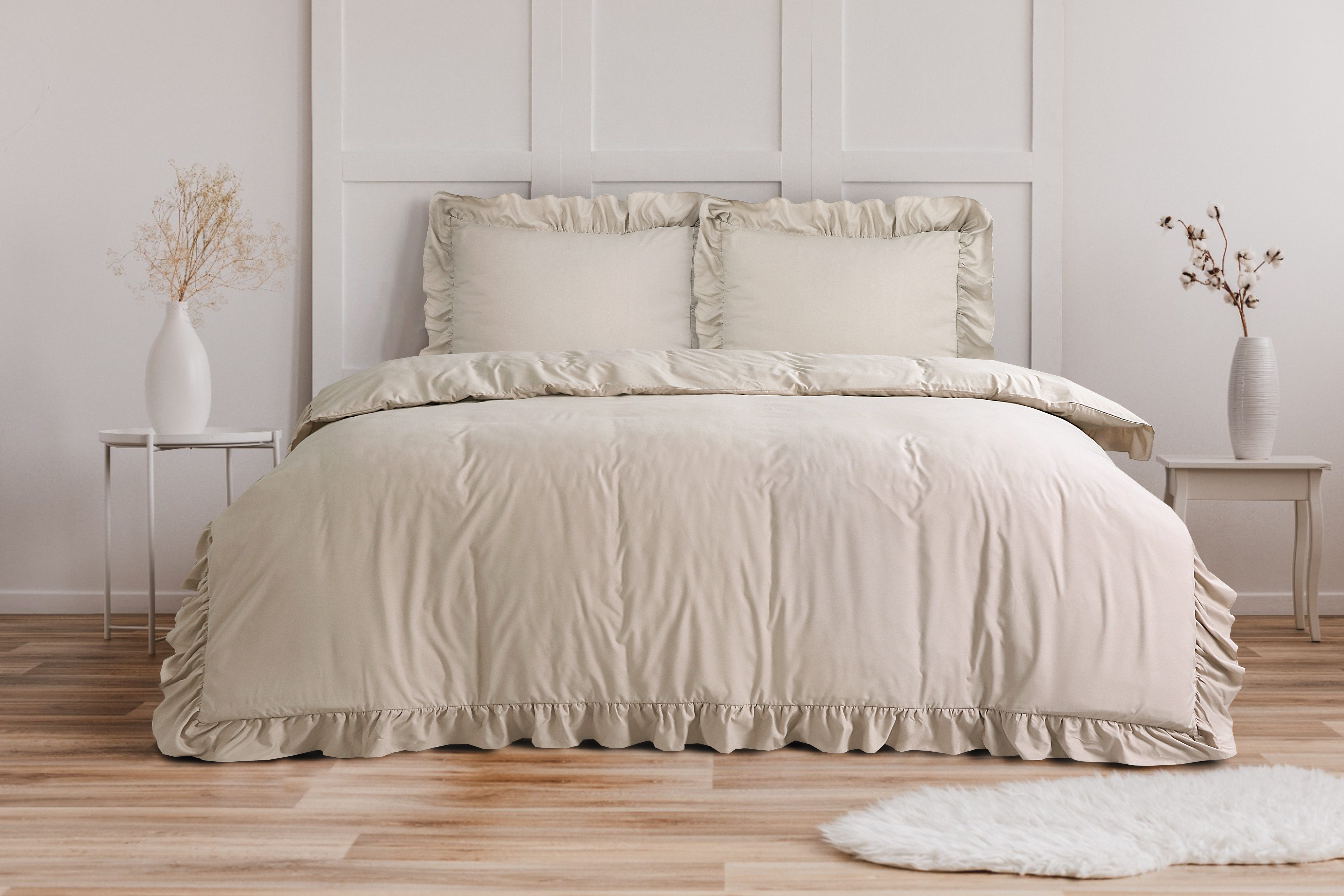 Sitheim-Europe Bettwäsche Ruffles Bettbezug & Kissenbezüge, Mikrofaser, 2 teilig