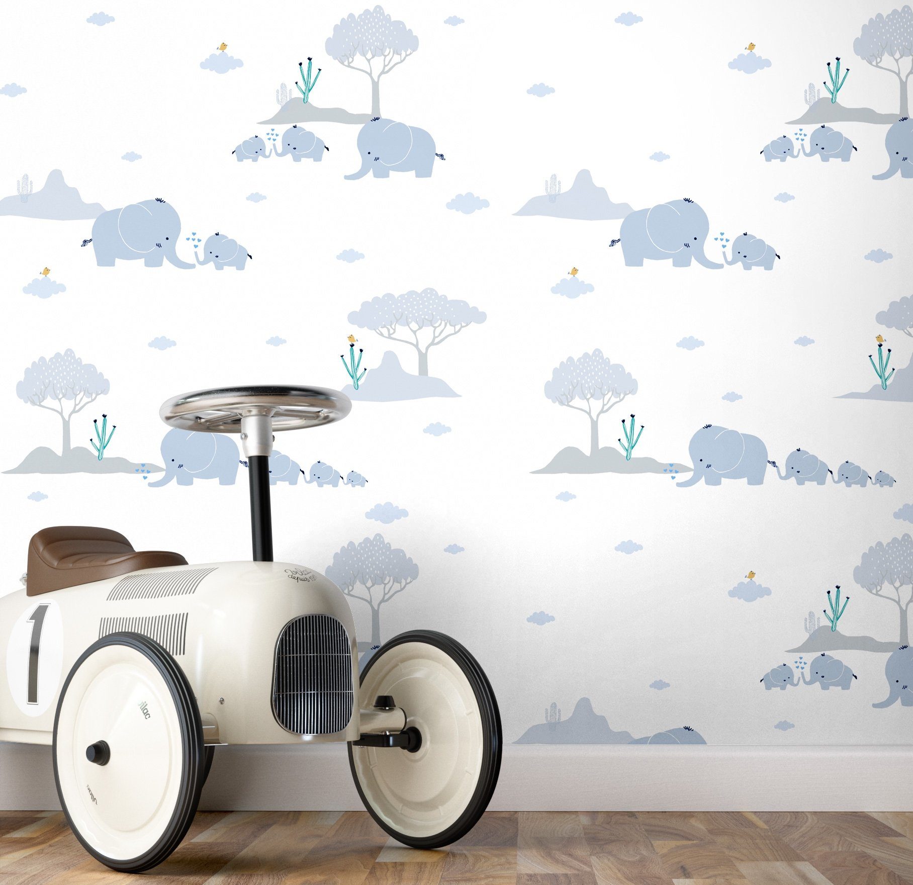 Newroom Vliestapete, Blau Tapete Kinder Tiere günstig online kaufen