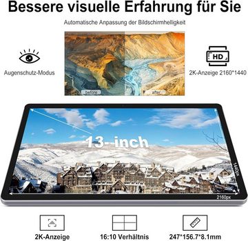 Veidoo Automatische Helligkeitsanpassung Tablet (13", 256 GB, Android 12, 2,4G+5G, 2160x1440 FHD Display,2TB Erweiterung,Octa-Core Prozessor,DualNano SIM)