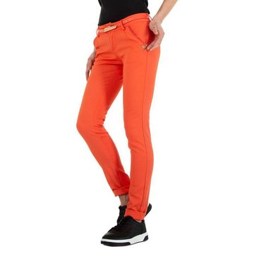Ital-Design Röhrenhose Damen Freizeit Stretch Skinny-Hose in Orange