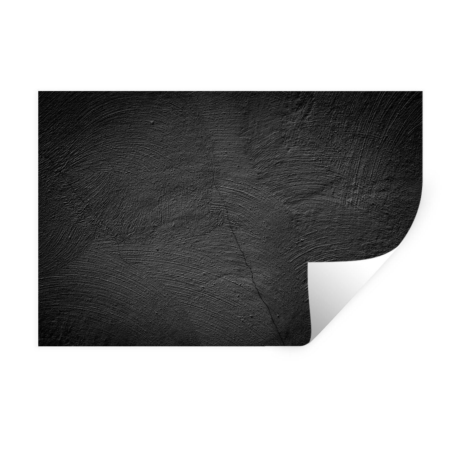 MuchoWow Wandsticker Beton - Schwarz - Industriell (1 St), Wandtattoo, Selbstklebend, Wohnzimmer, 30x20 cm