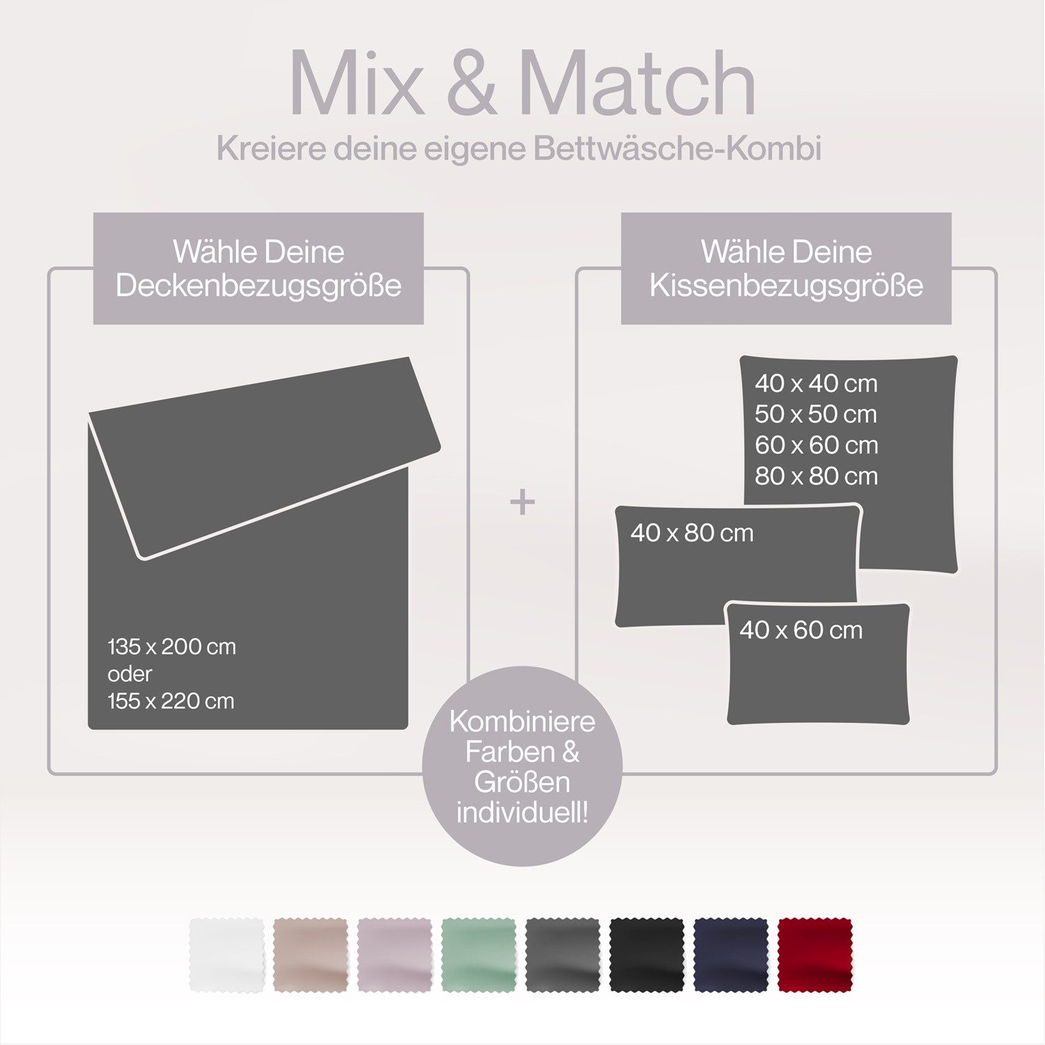 Blumtal Bettwäsche Premium Oeko Tex Zertifizierte Satin Bettwäsche, Mako-Satin, 2 teilig, aus 100% Baumwolle - Edle Glanzoptik Bettwäsche