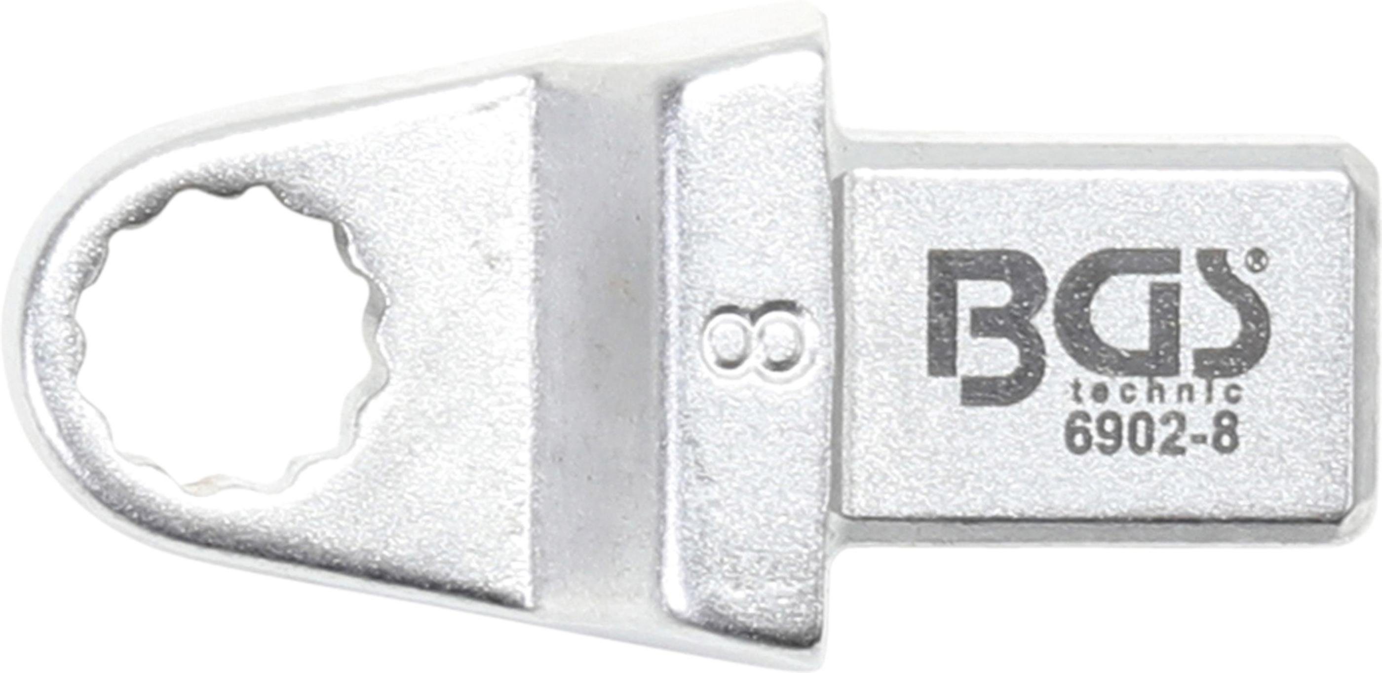 BGS technic Ausstechform Einsteck-Ringschlüssel, 8 mm, Aufnahme 9 x 12 mm