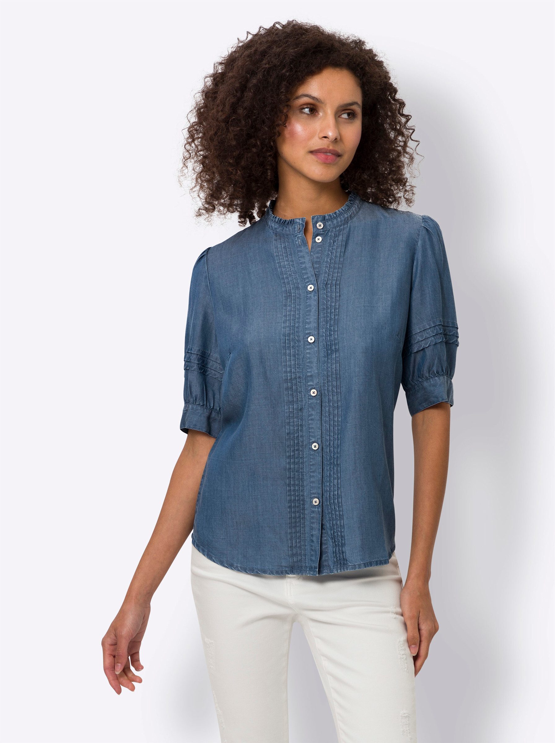 Klassische Bluse Jeansbluse