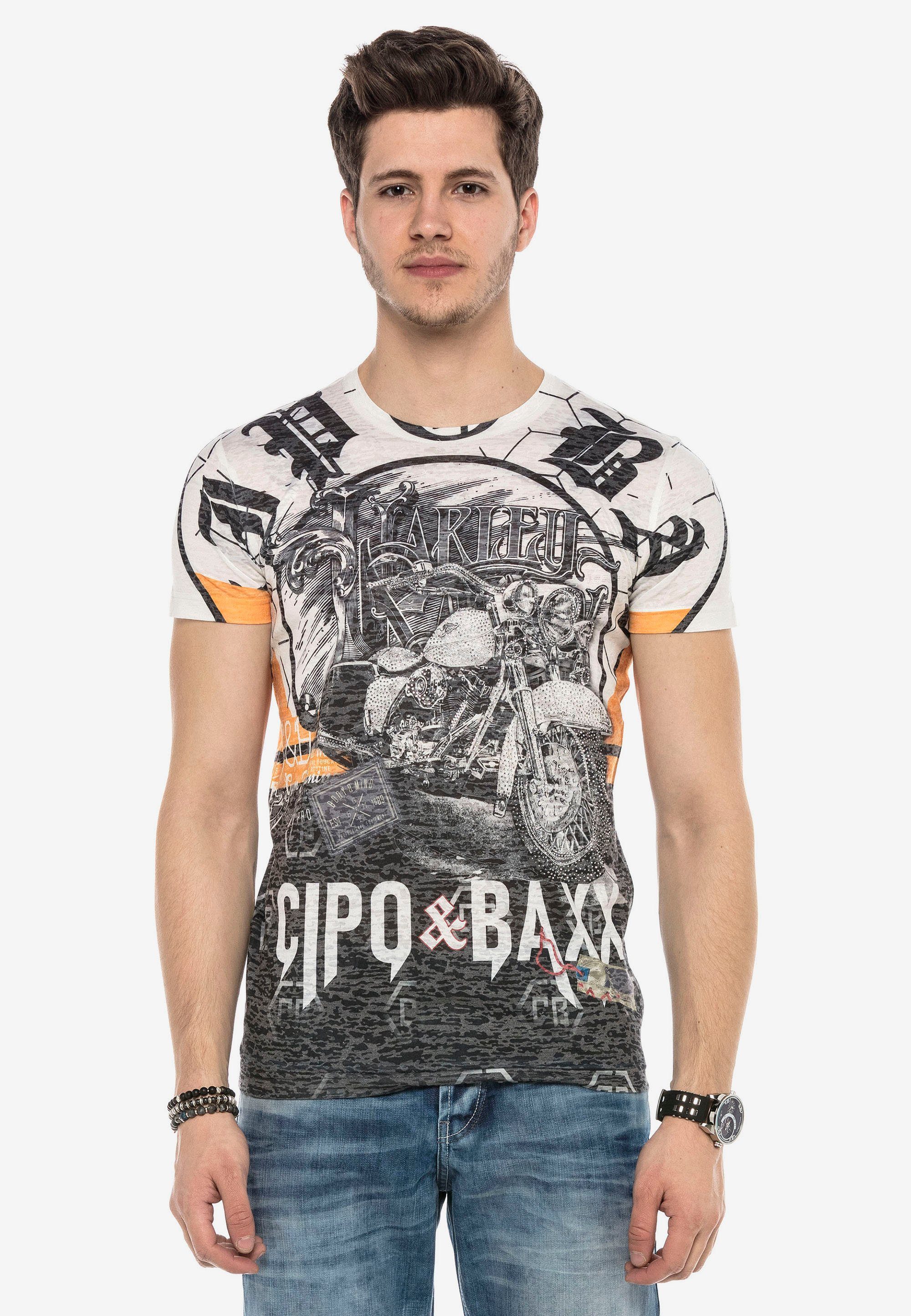 Cipo & Baxx T-Shirt mit stylischem Allover-Print