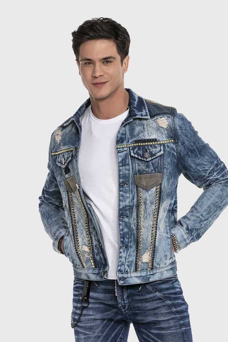 Cipo & Baxx Jeansjacke Jacke mit Ziersteinen günstig online kaufen