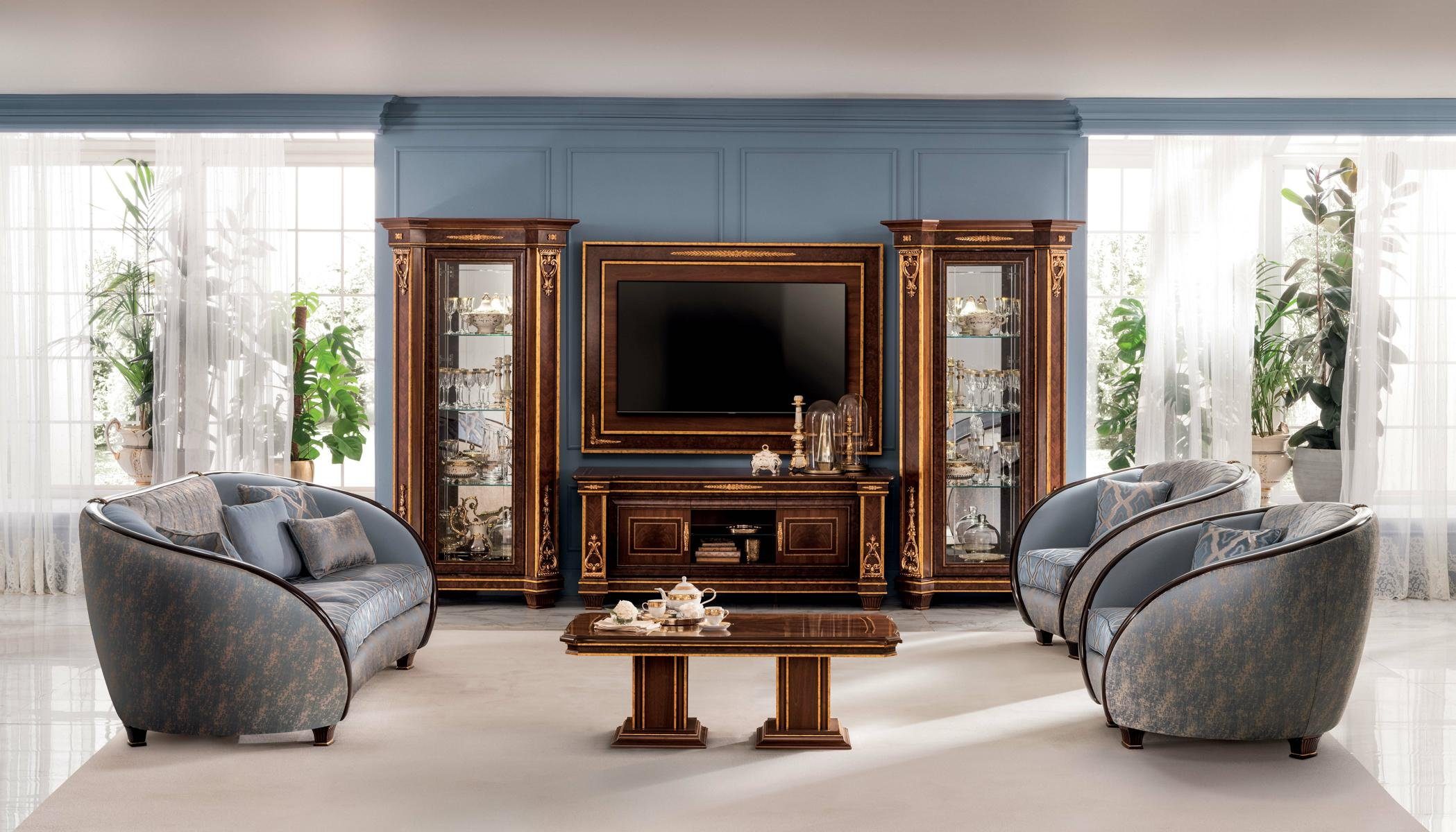 JVmoebel Wohnzimmer-Set, Luxus Klasse 2+1 Italienische Möbel Sofagarnitur Sofa Couch arredoclassic™ Neu