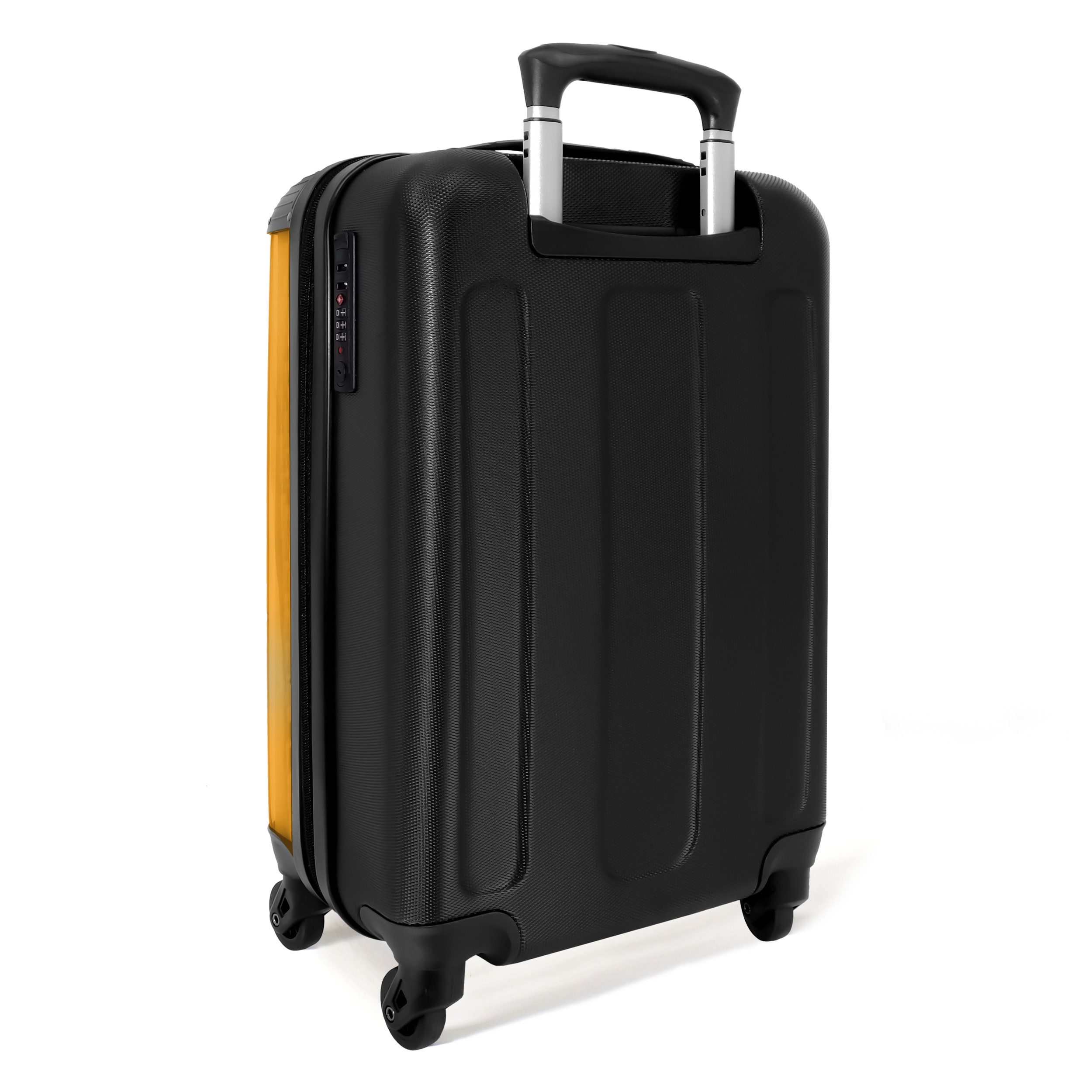 NoBoringSuitcases.com© Kinderkoffer Auto - Flammen - Rot - Vintage 55x35x20cm, 4 Rollen, Handgepäck Koffer, Hartschalenkoffer Kinder, Reisekoffer Jungen