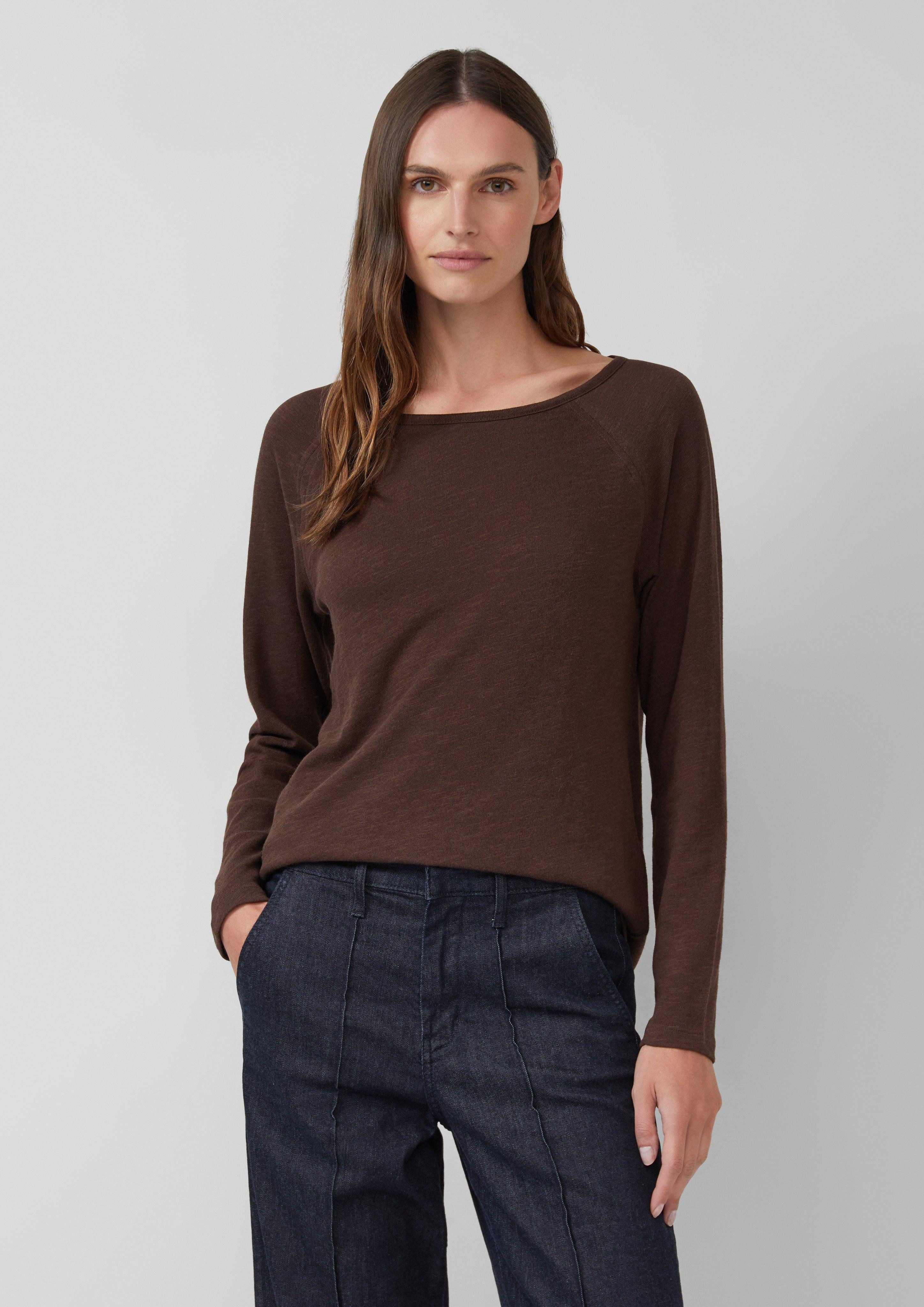 s.Oliver Langarmshirt Langarmshirt mit Flammgarnstruktur günstig online kaufen
