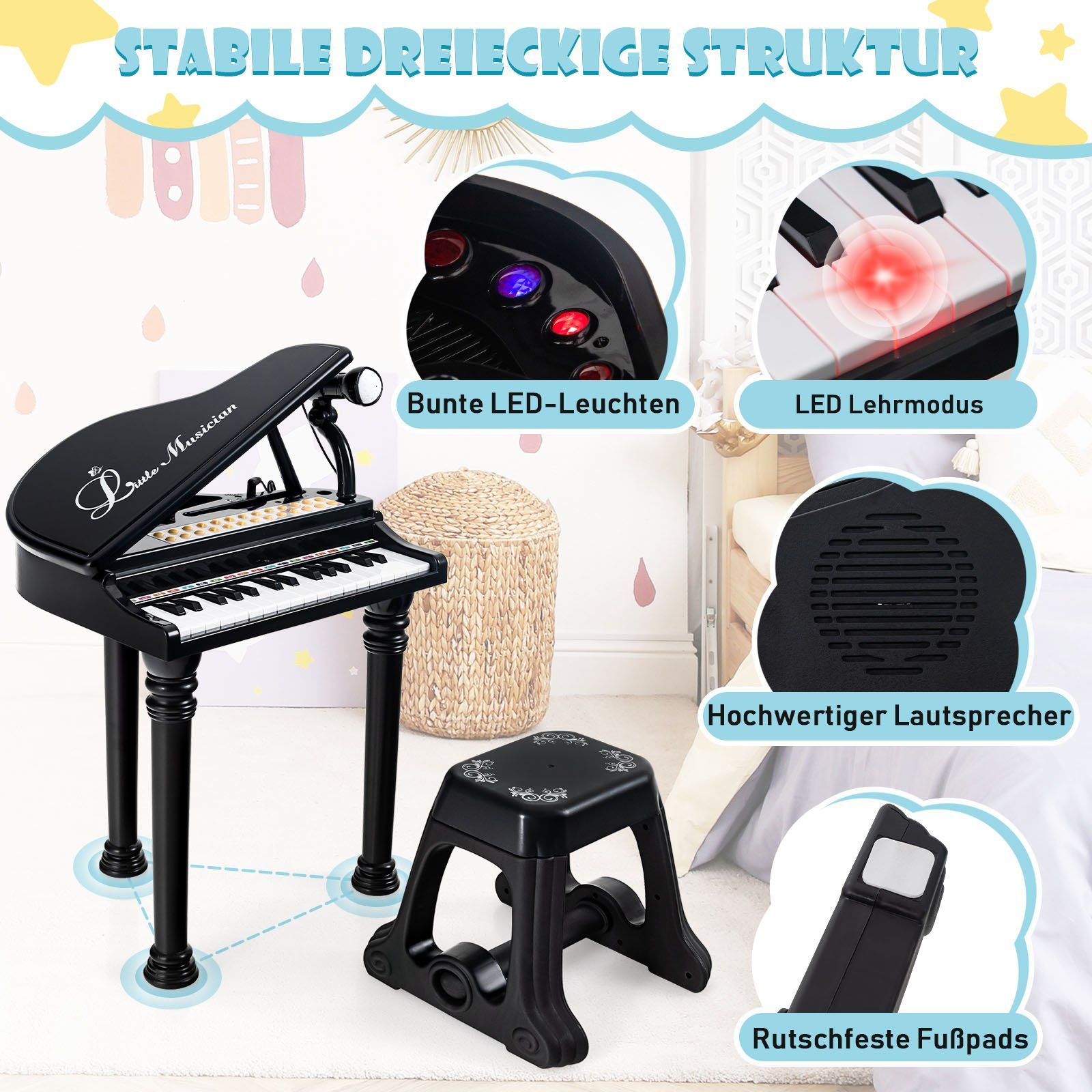 COSTWAY Spielzeug-Musikinstrument 31 Tasten Keyboard, mit günstig online kaufen